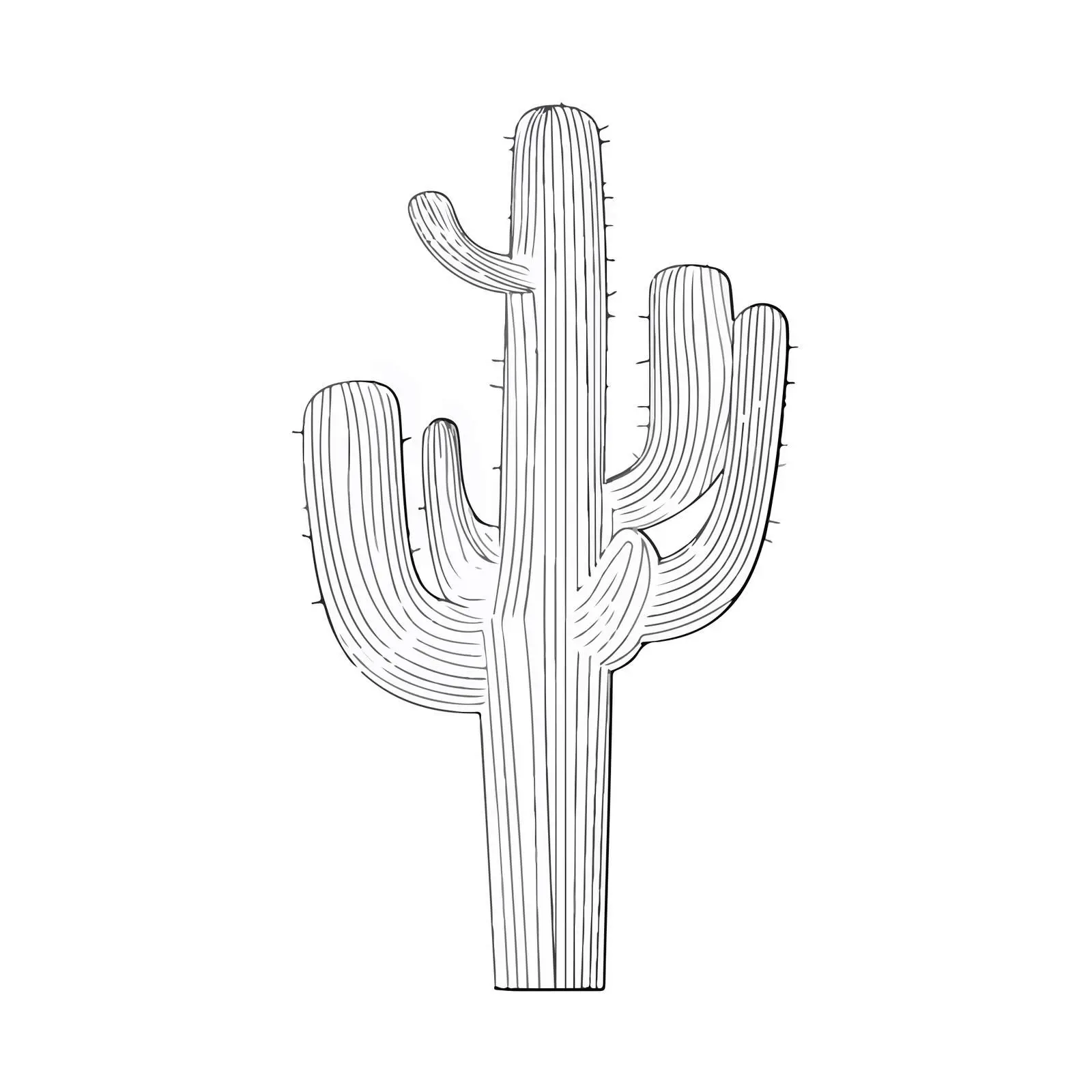 Minimalist Cactus Line Art Illustration — free download from Dotvec