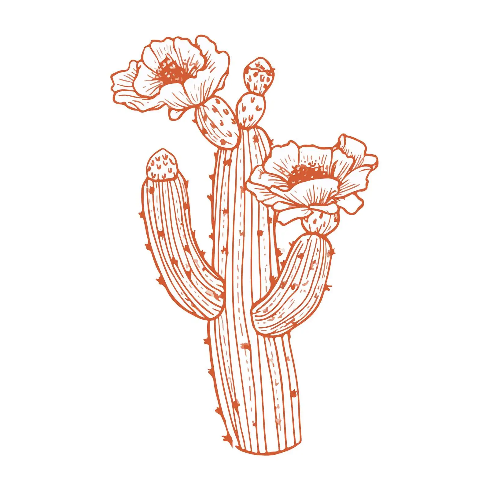 Minimalistic Cactus Line Art — free download from Dotvec