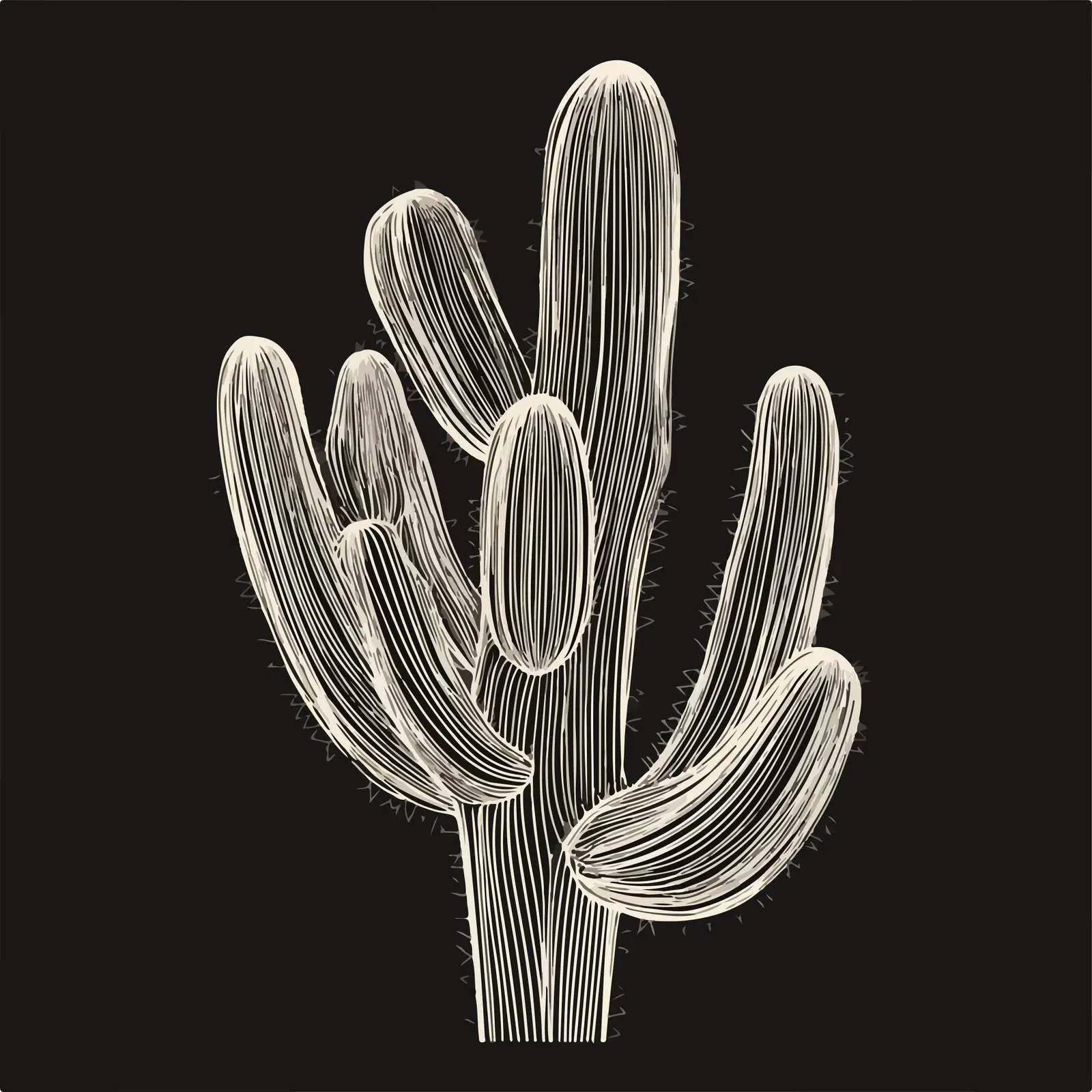 Minimalist Cactus Line Drawing — free download from Dotvec