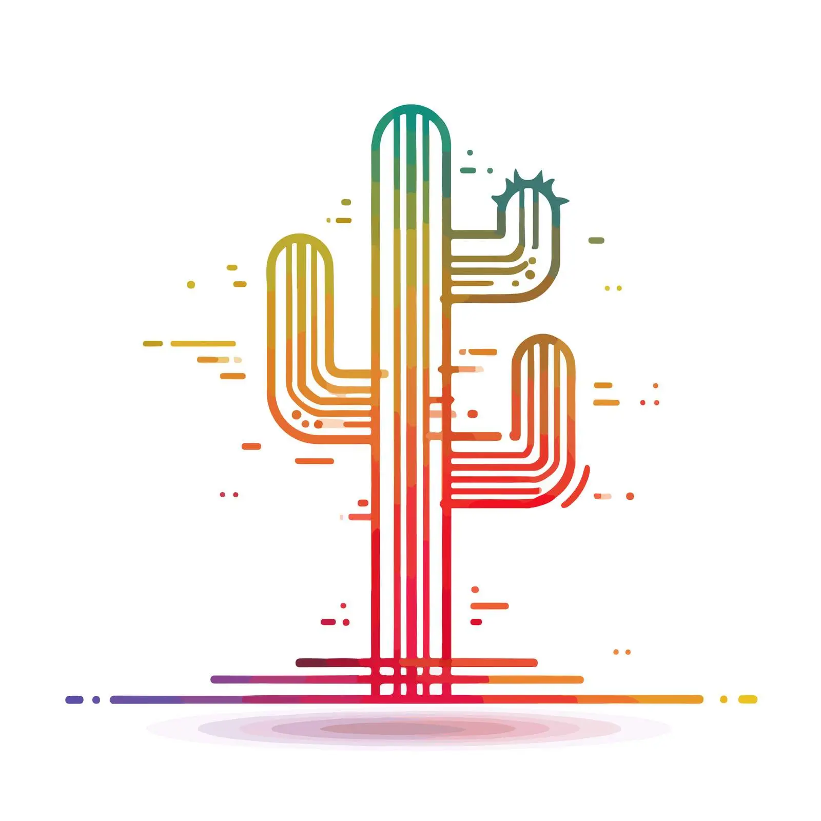 Minimalist Cactus Gradient Illustration — free download from Dotvec