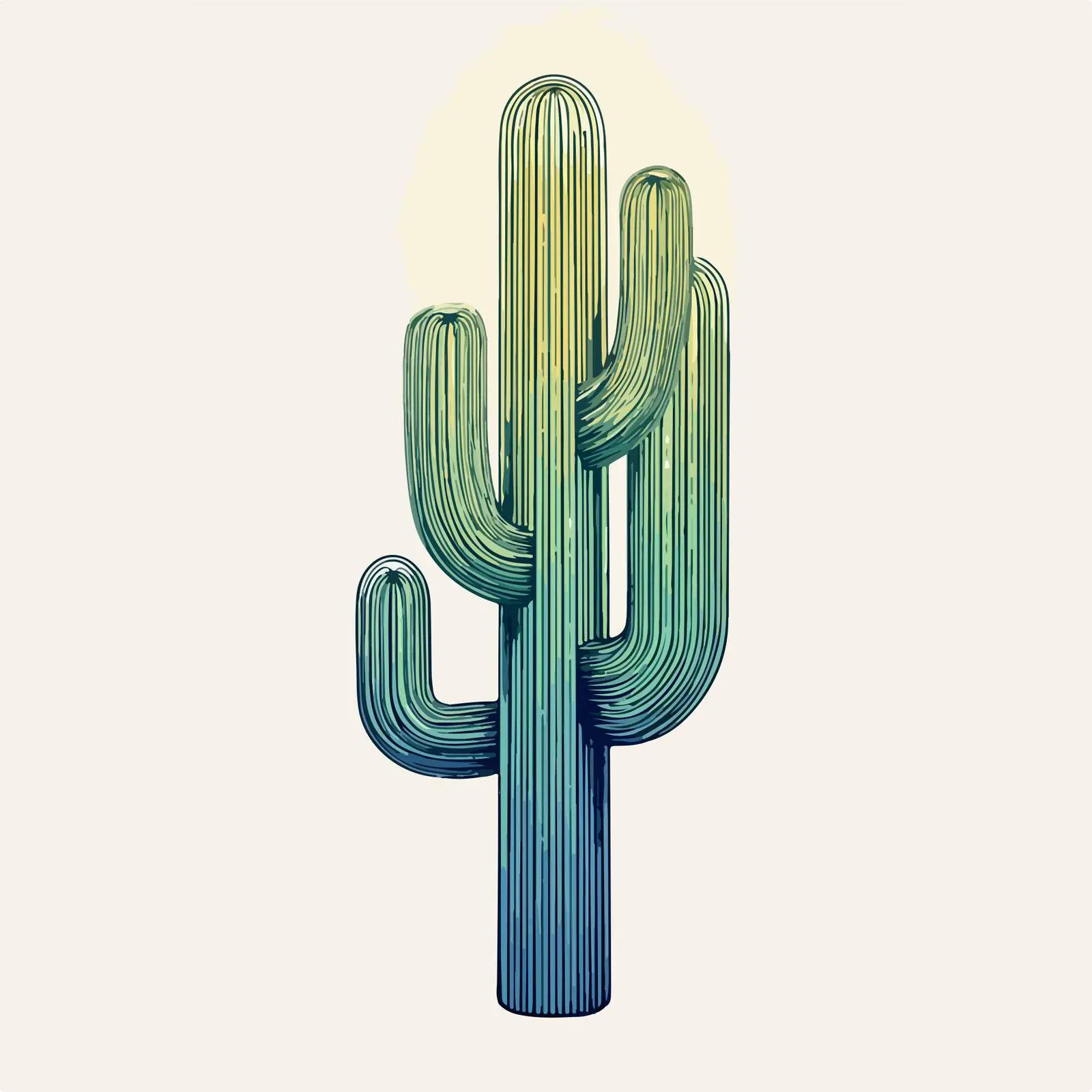 Minimalist Cactus Art — free download from Dotvec