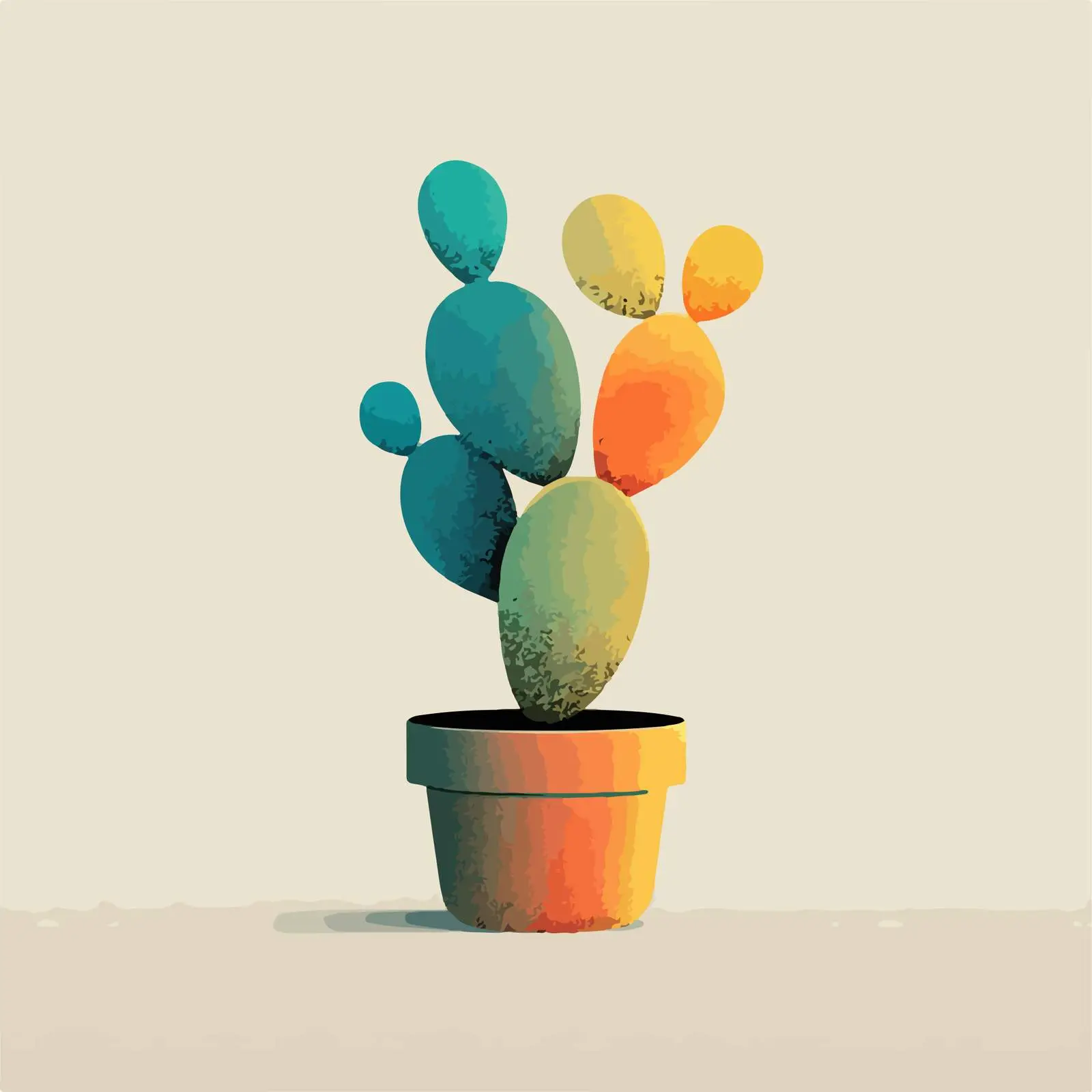 Minimalist Cactus Art — free download from Dotvec