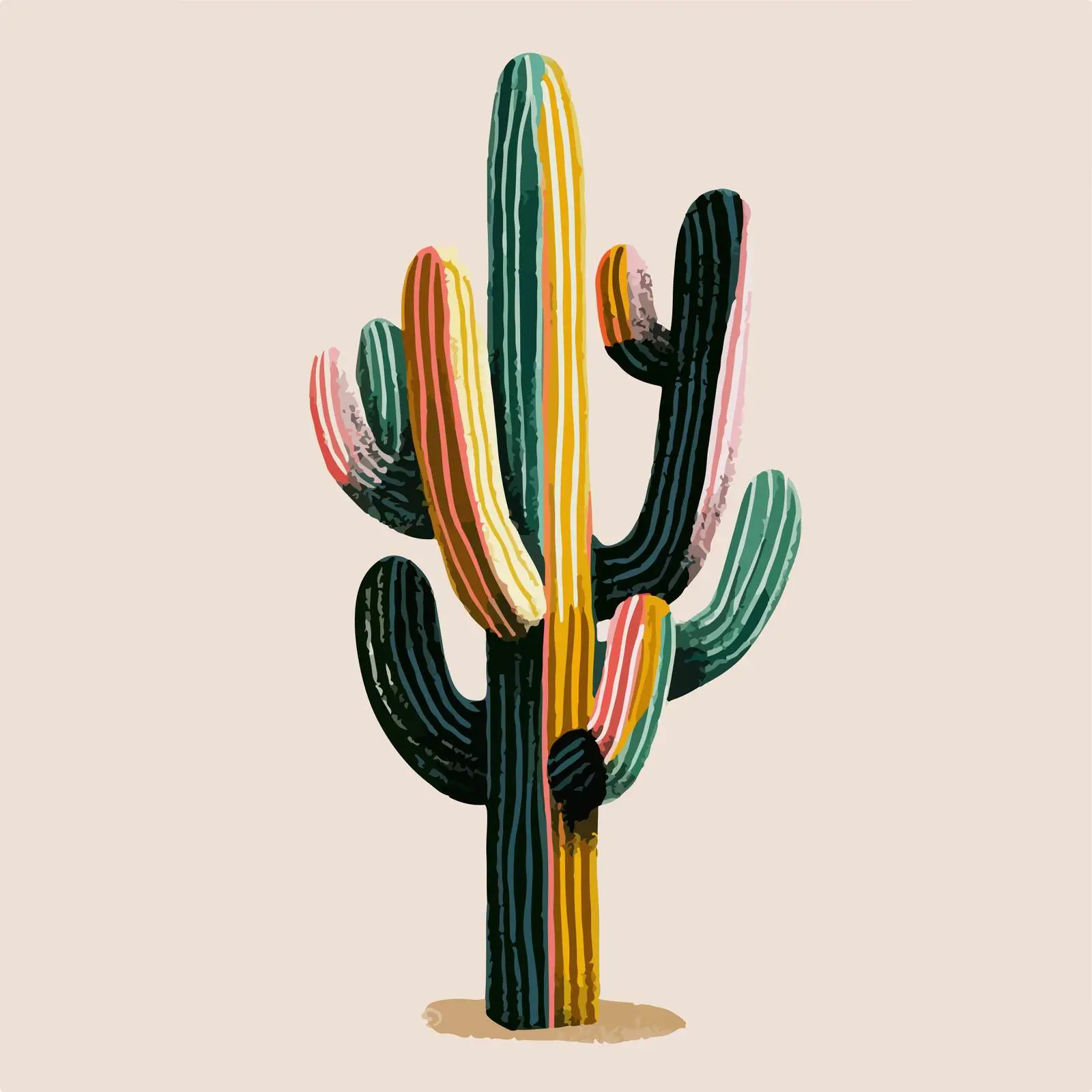 Minimalist Cactus Line Drawing — free download from Dotvec