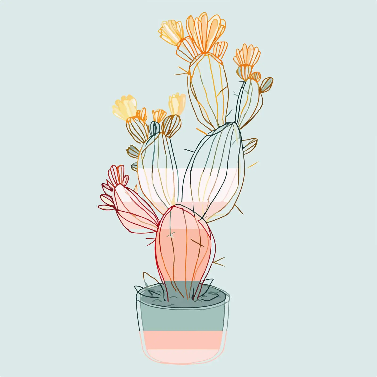 Minimalist Cactus Illustration — free download from Dotvec