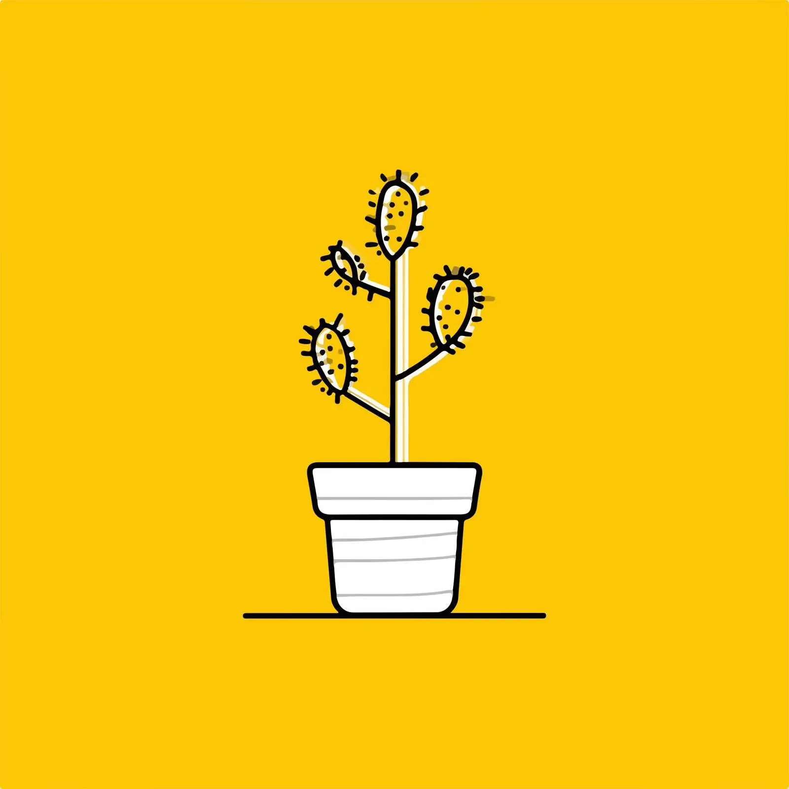 Minimalist Cactus Drawing — free download from Dotvec