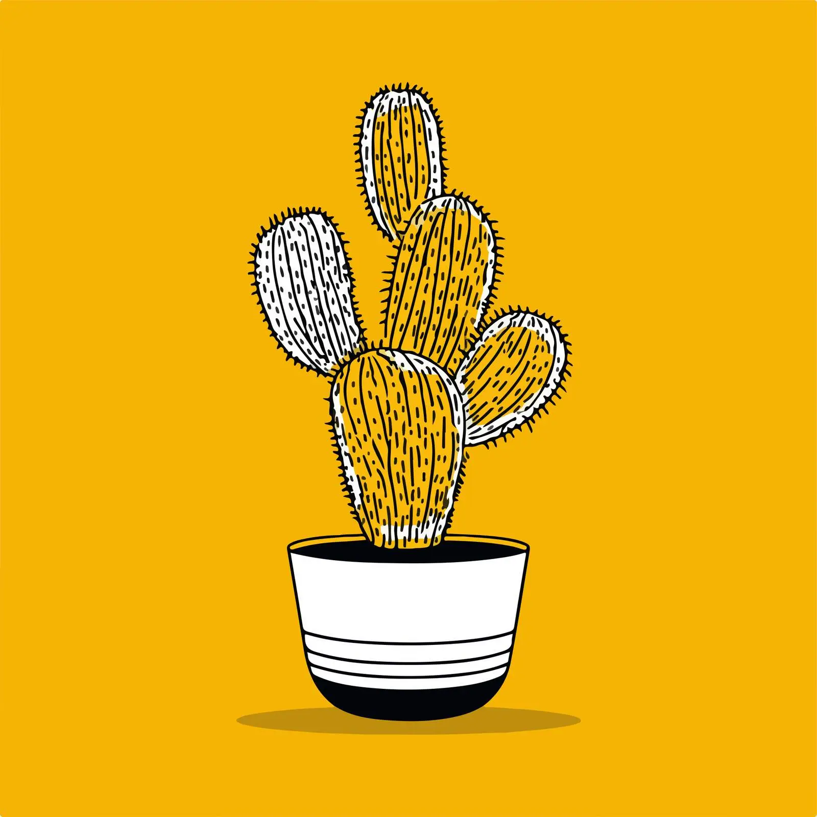 Minimalist Cactus Line Art — free download from Dotvec