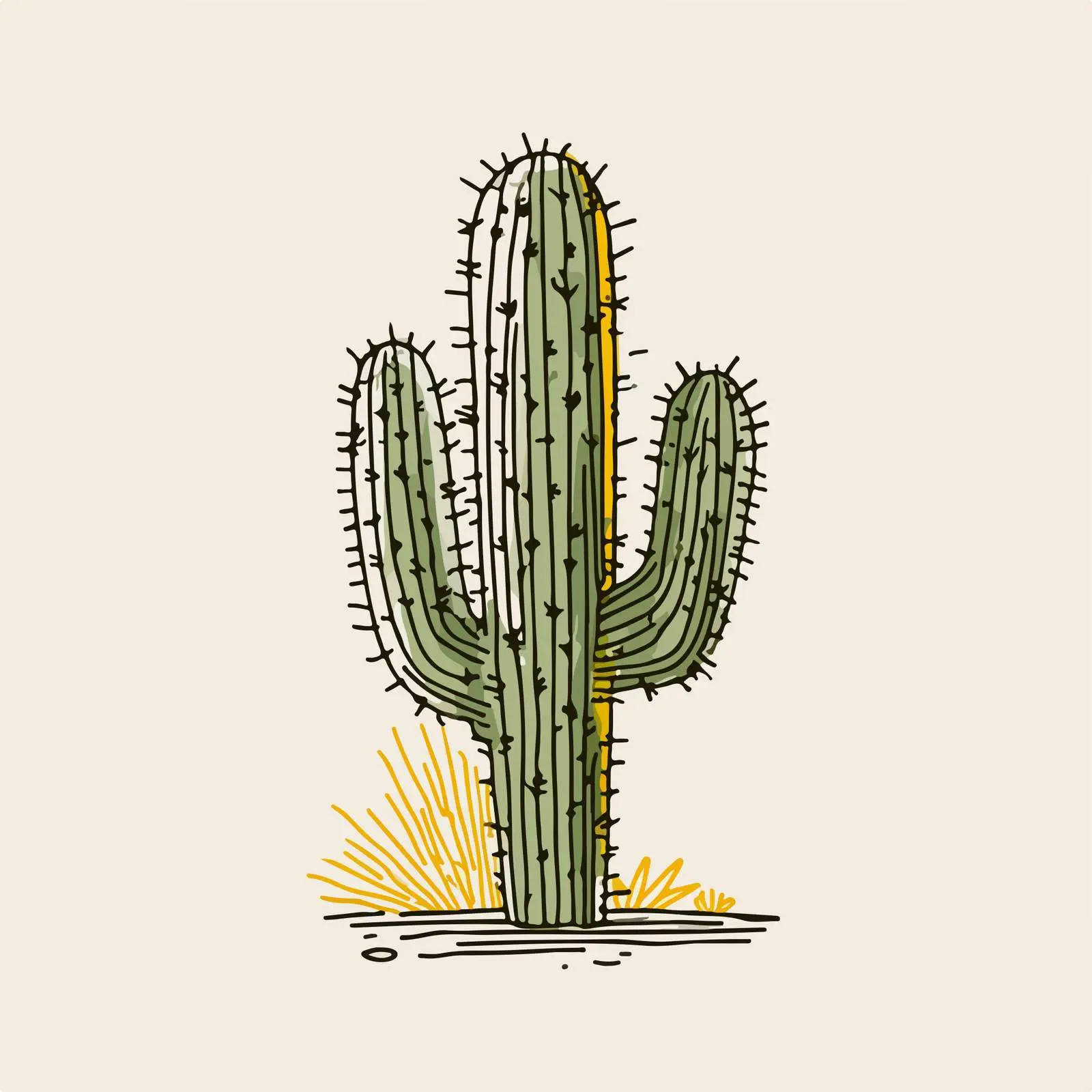 Minimalist Cactus Art — free download from Dotvec