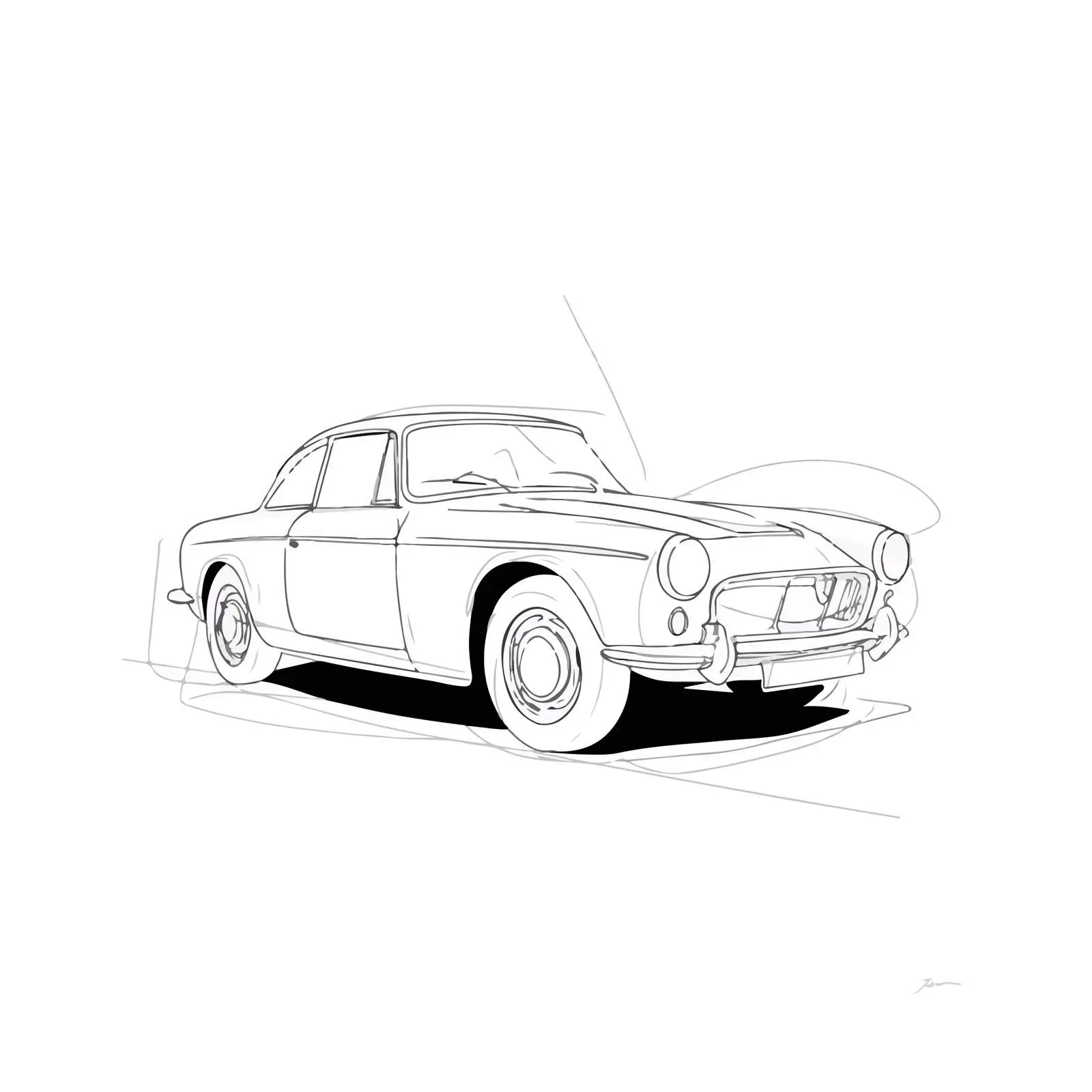 Sleek Car Outline Illustration — free download from Dotvec
