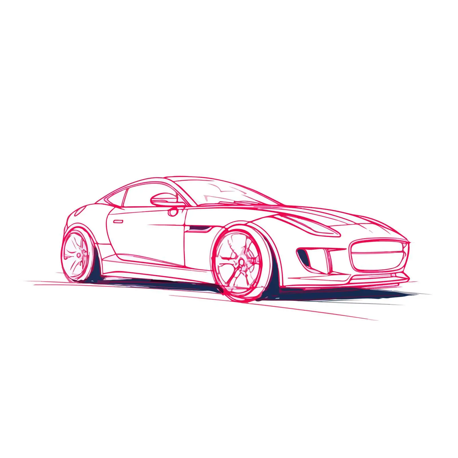 Sleek Car Outline on White Background — free download from Dotvec