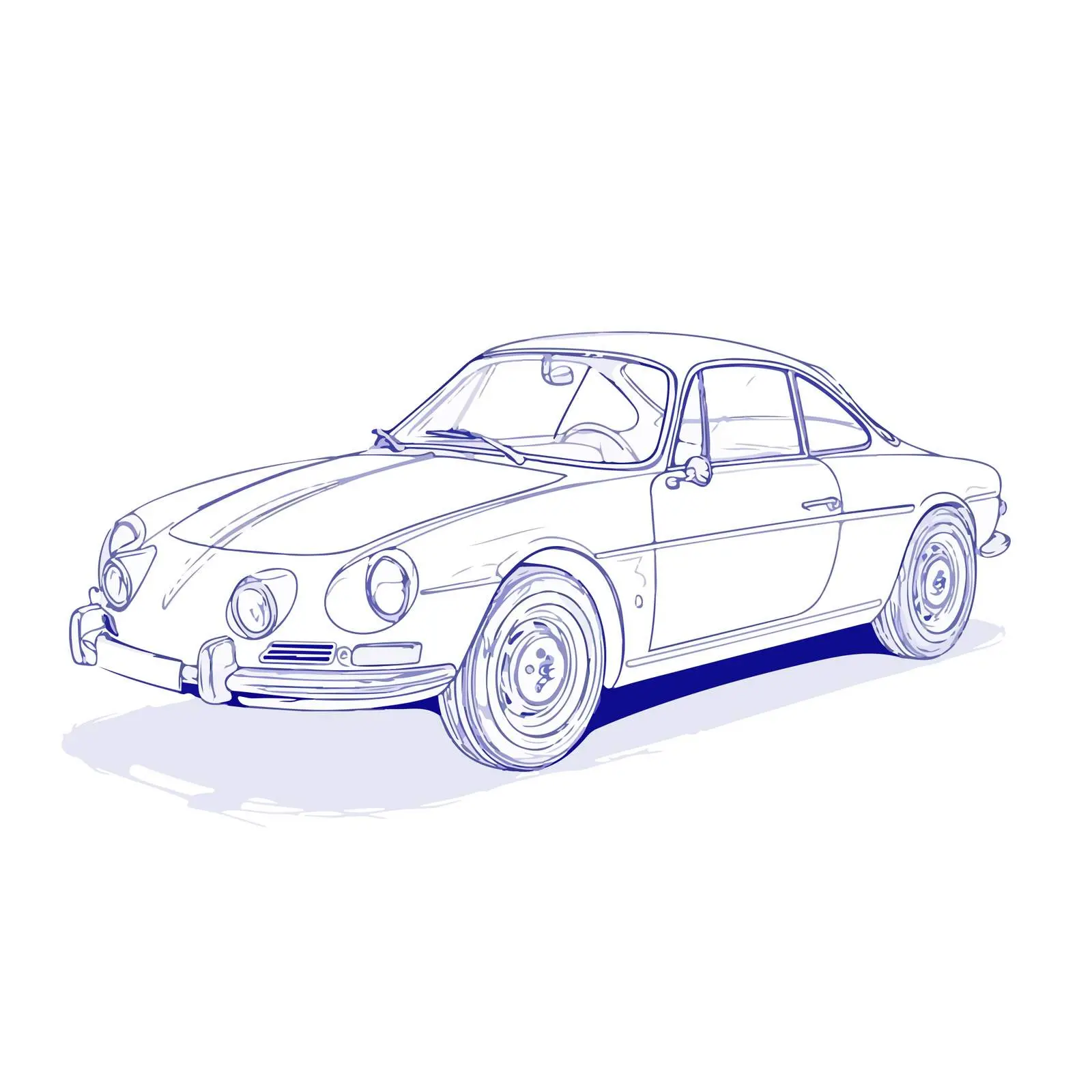 Sleek Car Outline on White Background — free download from Dotvec