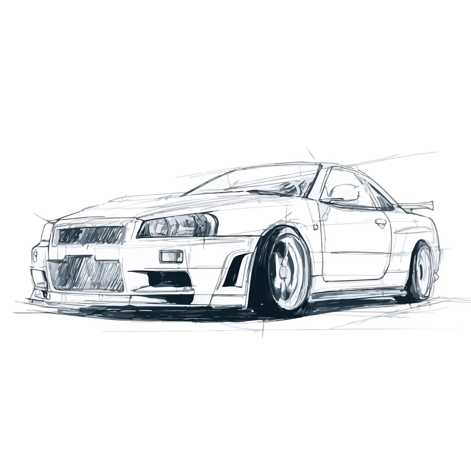 Sleek Car Line Drawing — free download from Dotvec