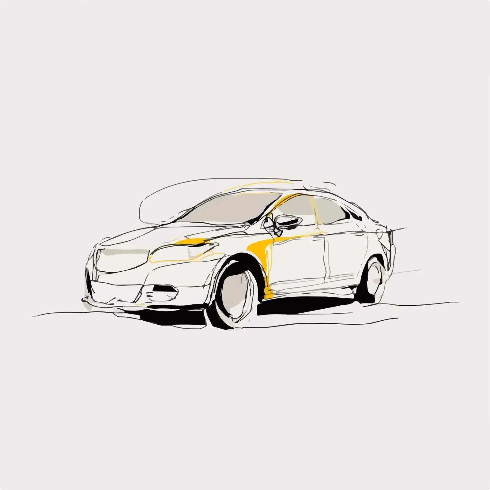 Sleek Car Vector Sketch — free download from Dotvec