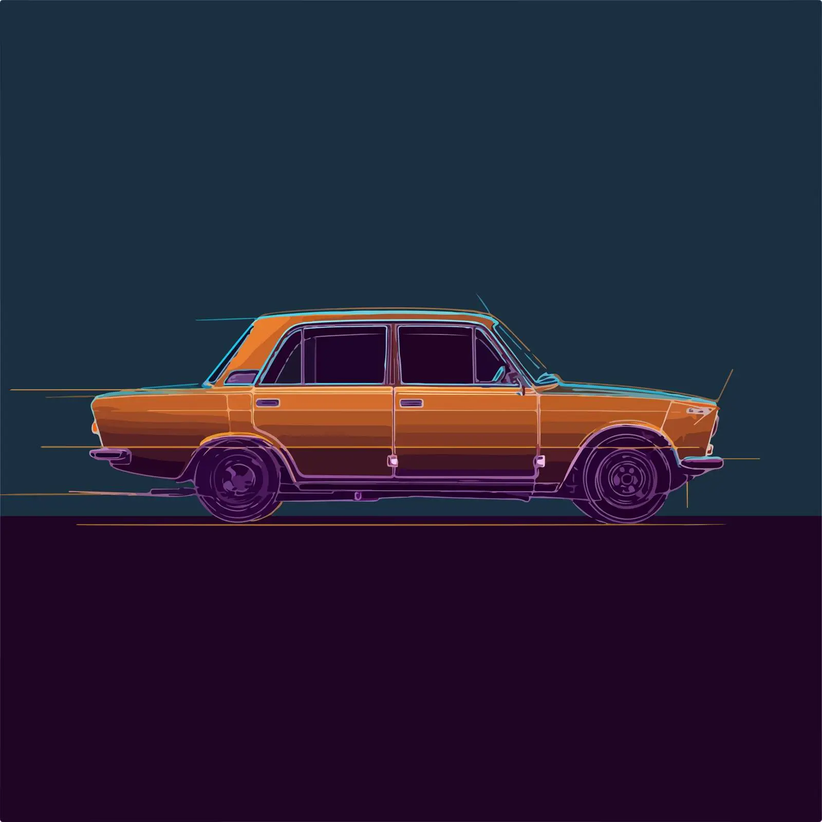 Sleek Car Gradient Stroke Illustration — free download from Dotvec