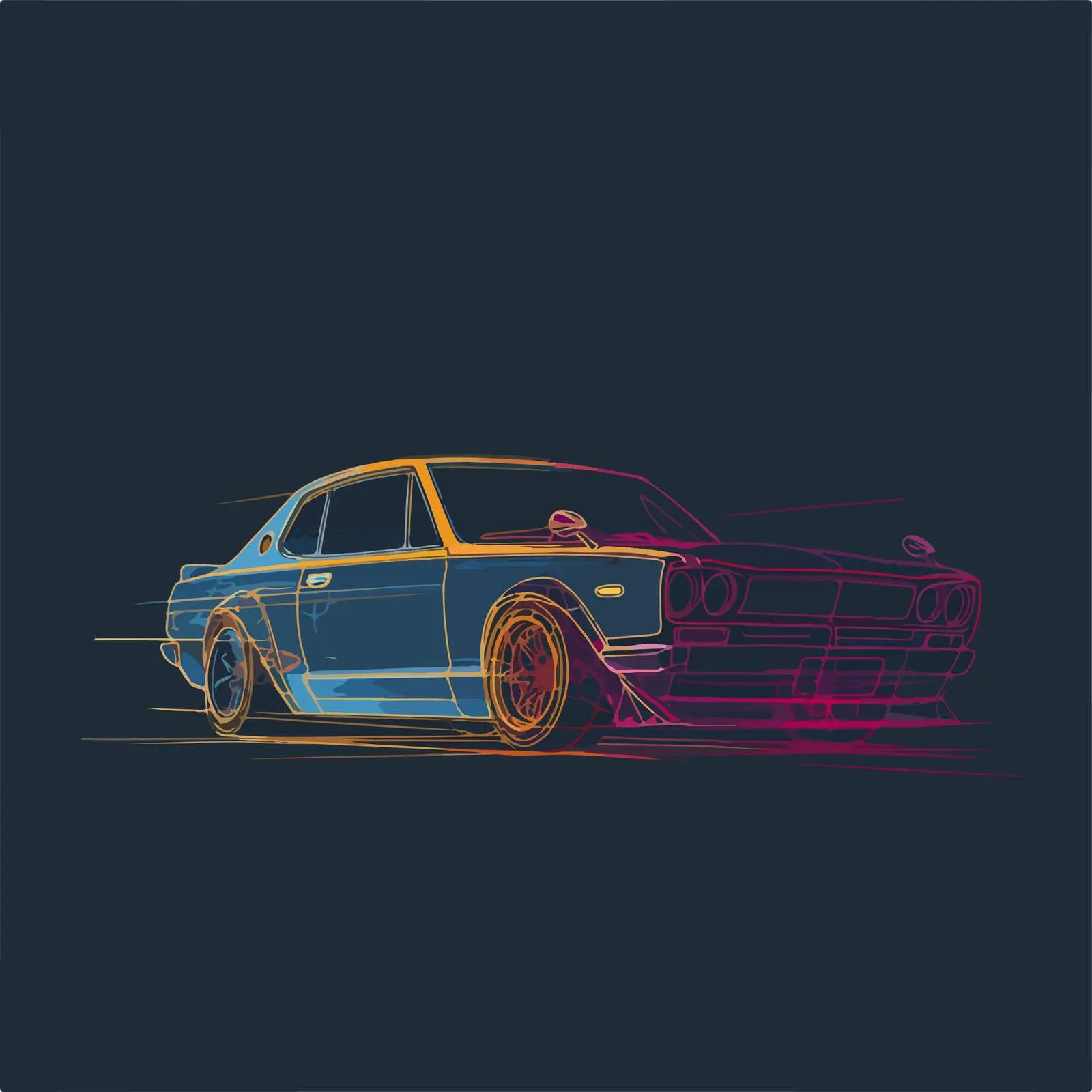 Sleek Car Line Illustration — free download from Dotvec