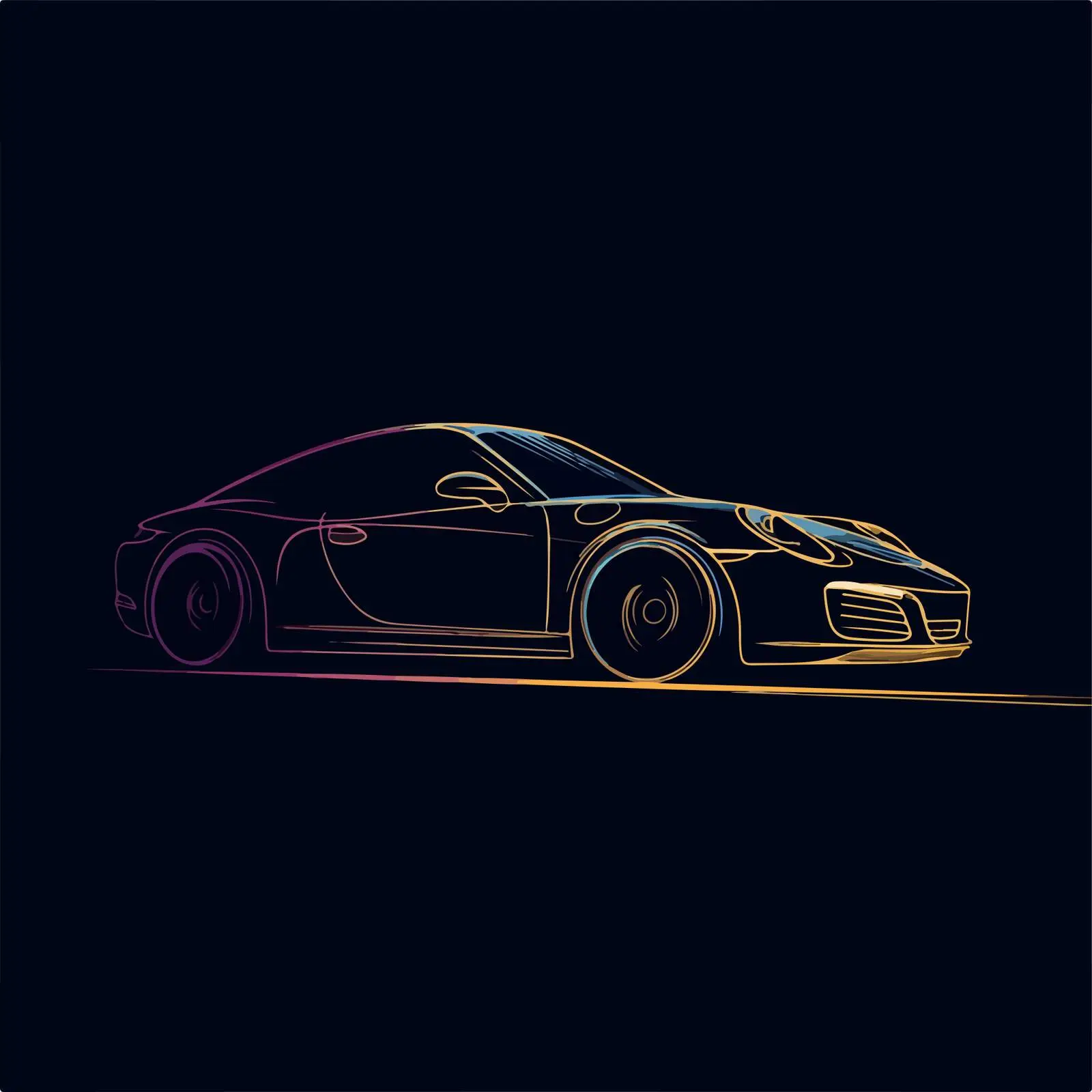 Sleek Car Stroke Illustration — free download from Dotvec