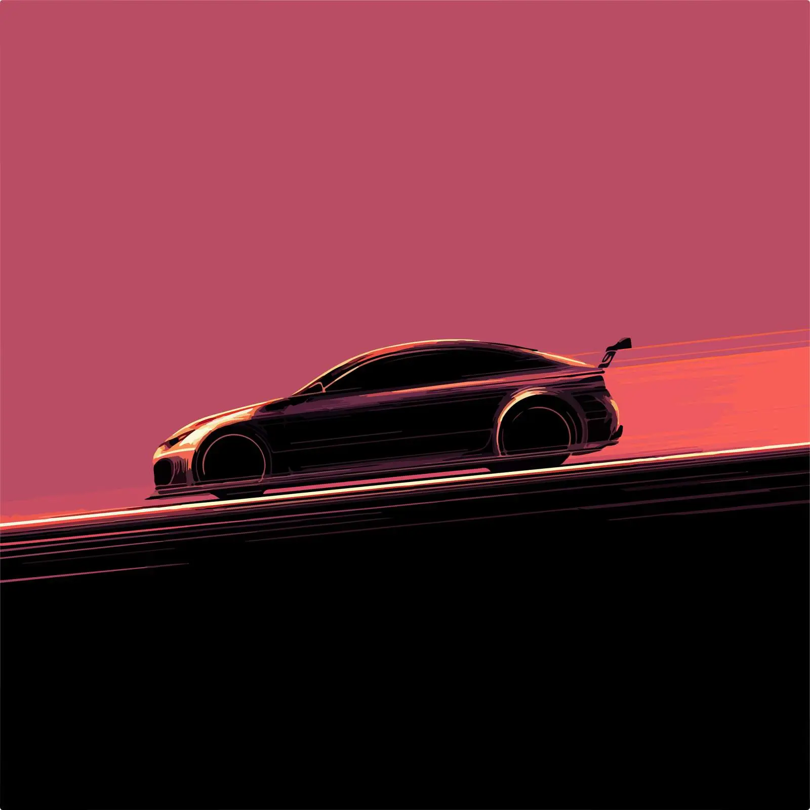 Sleek Car Line Art Illustration — free download from Dotvec