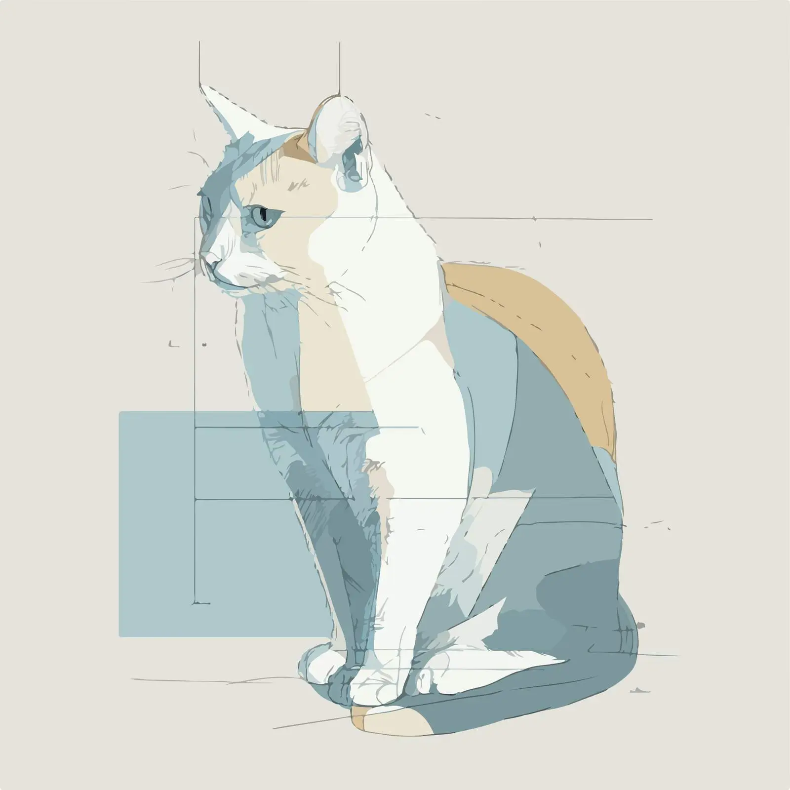 Elegant Cat Line Art Illustration — free download from Dotvec