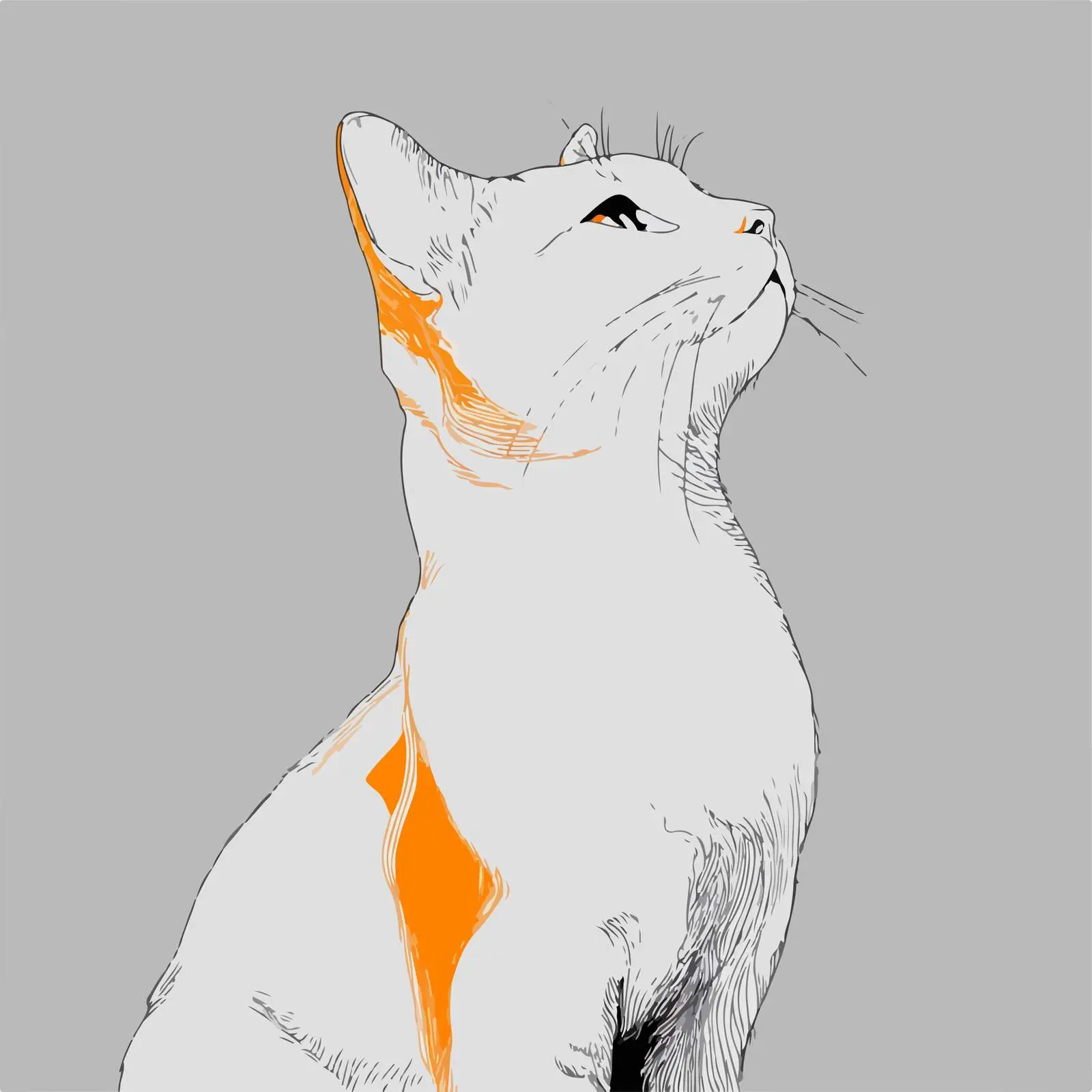 Minimal Cat Illustration in Single Stroke — free download from Dotvec