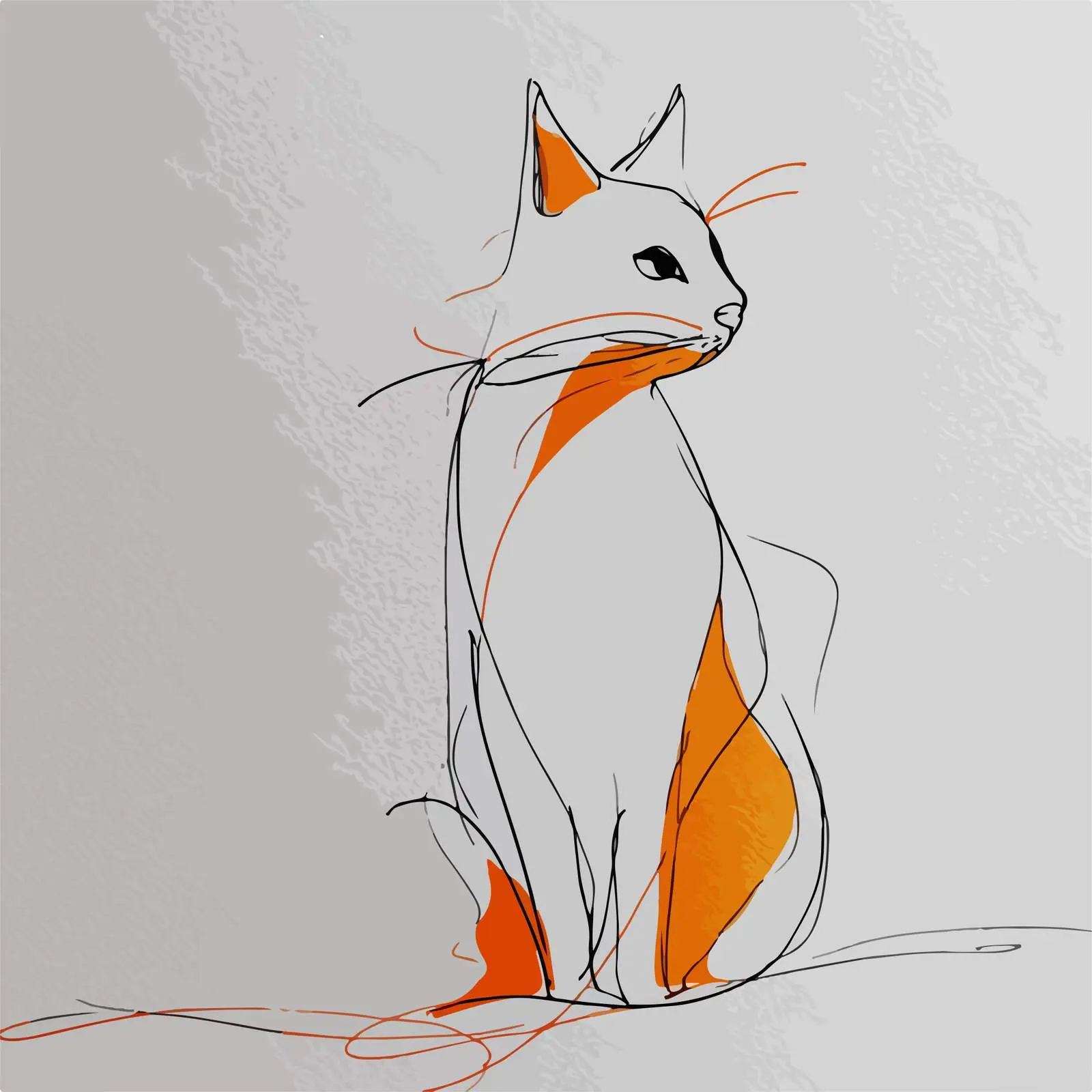 Minimal Cat Line Art — free download from Dotvec