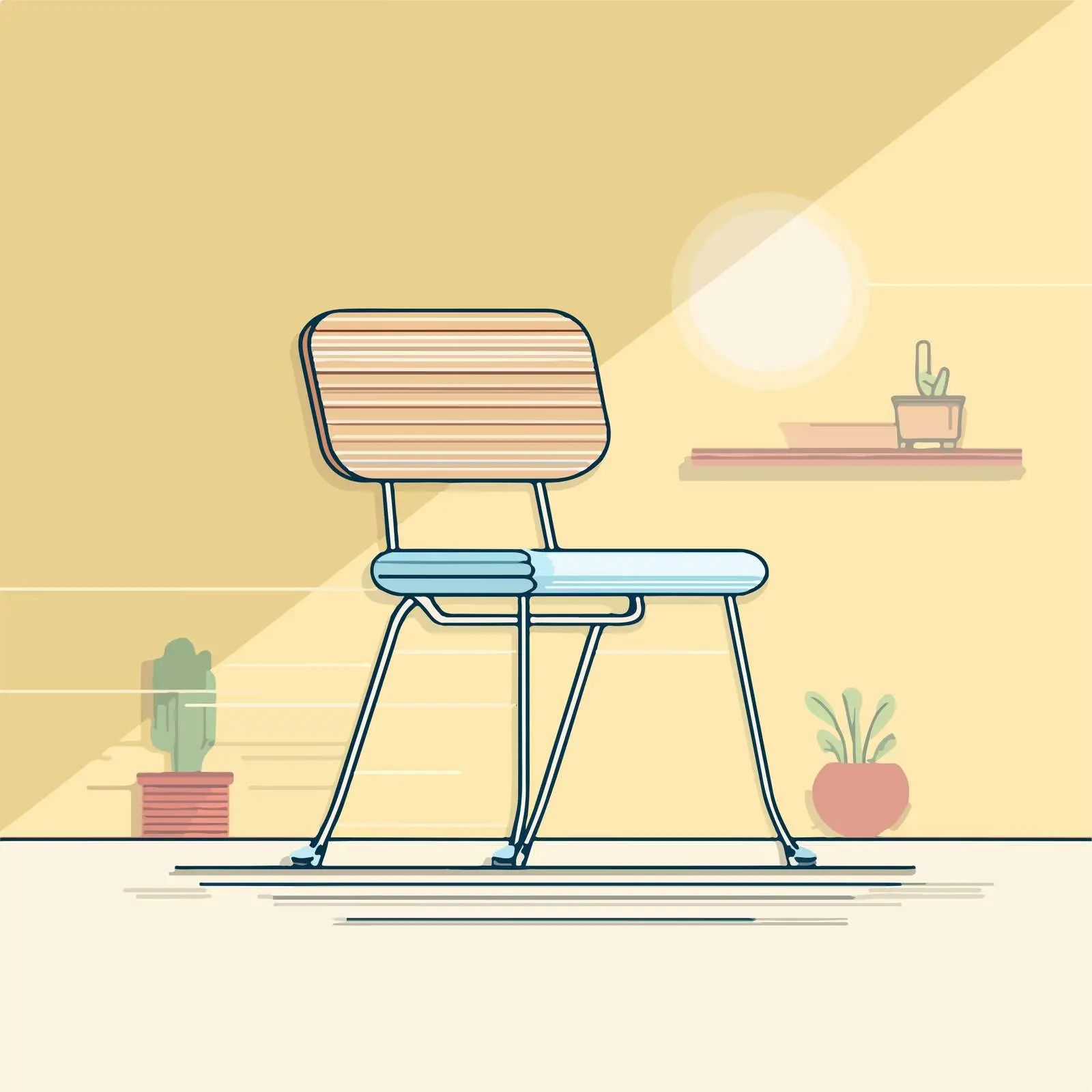 Minimalist Chair Line Illustration — free download from Dotvec