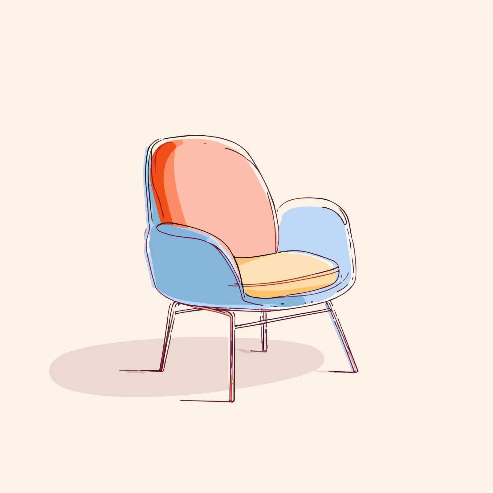 Minimalist Chair Line Illustration — free download from Dotvec