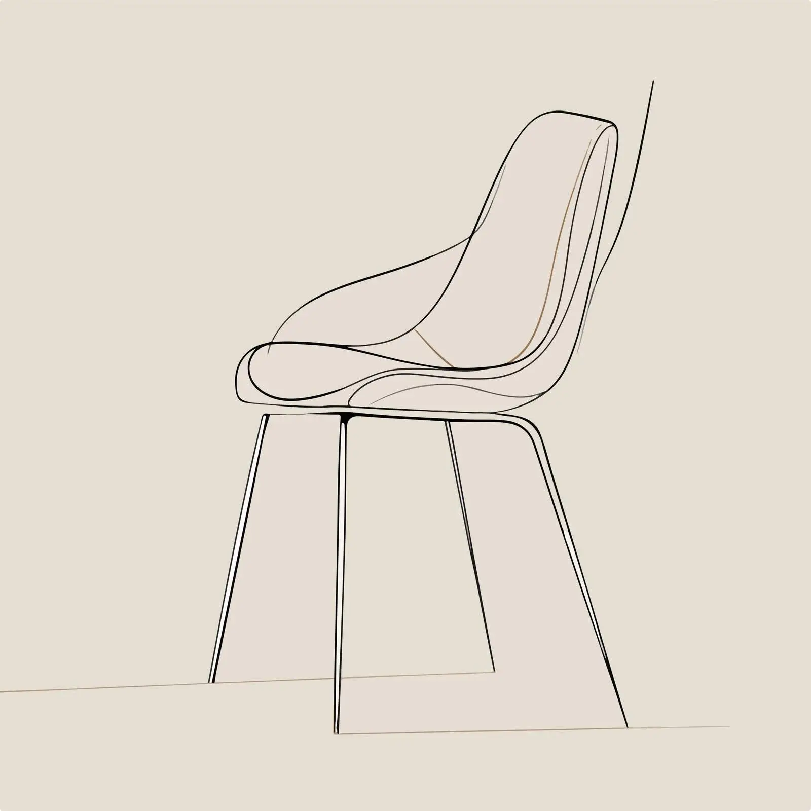 Minimal Chair Vector Illustration — free download from Dotvec