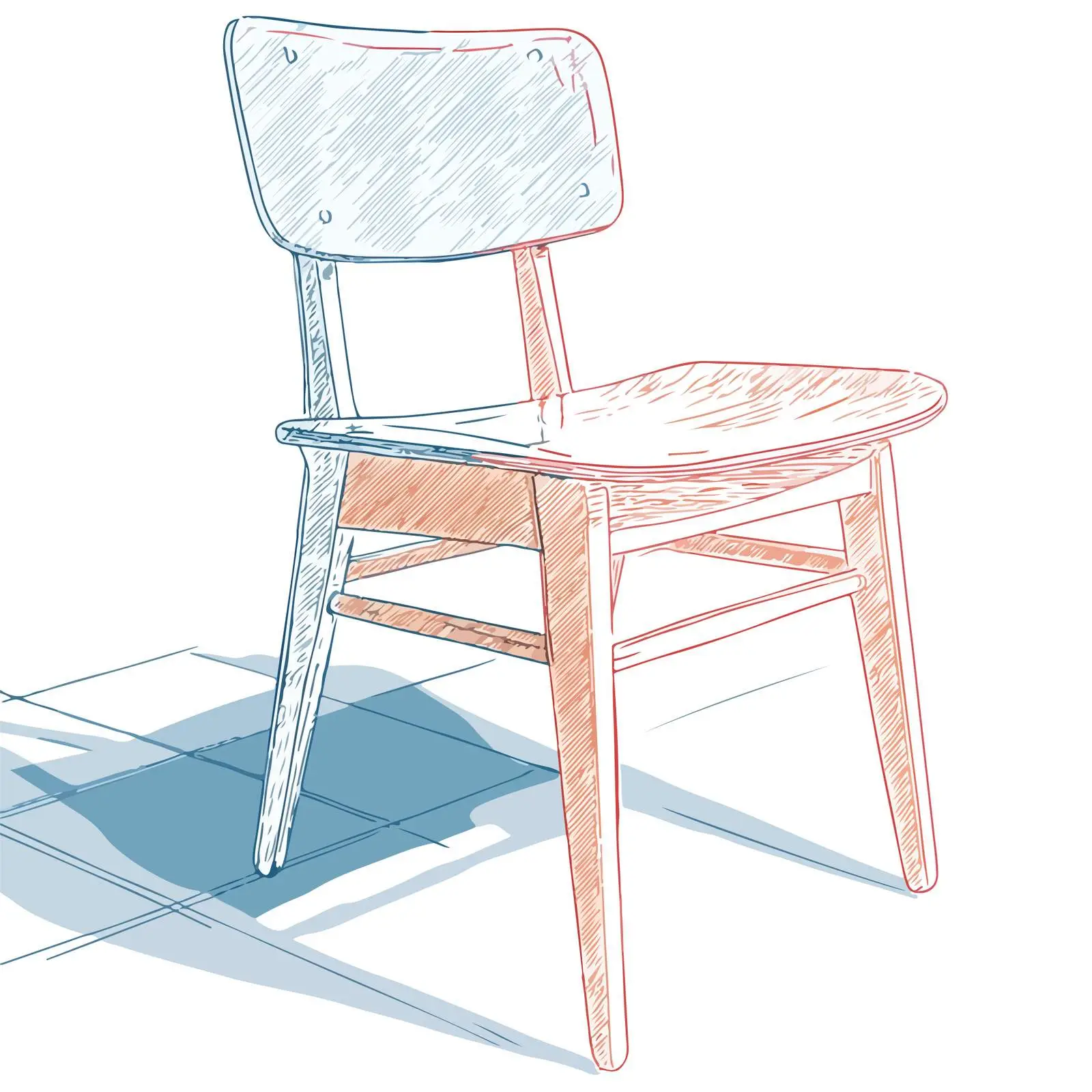 Minimalist Chair Illustration — free download from Dotvec