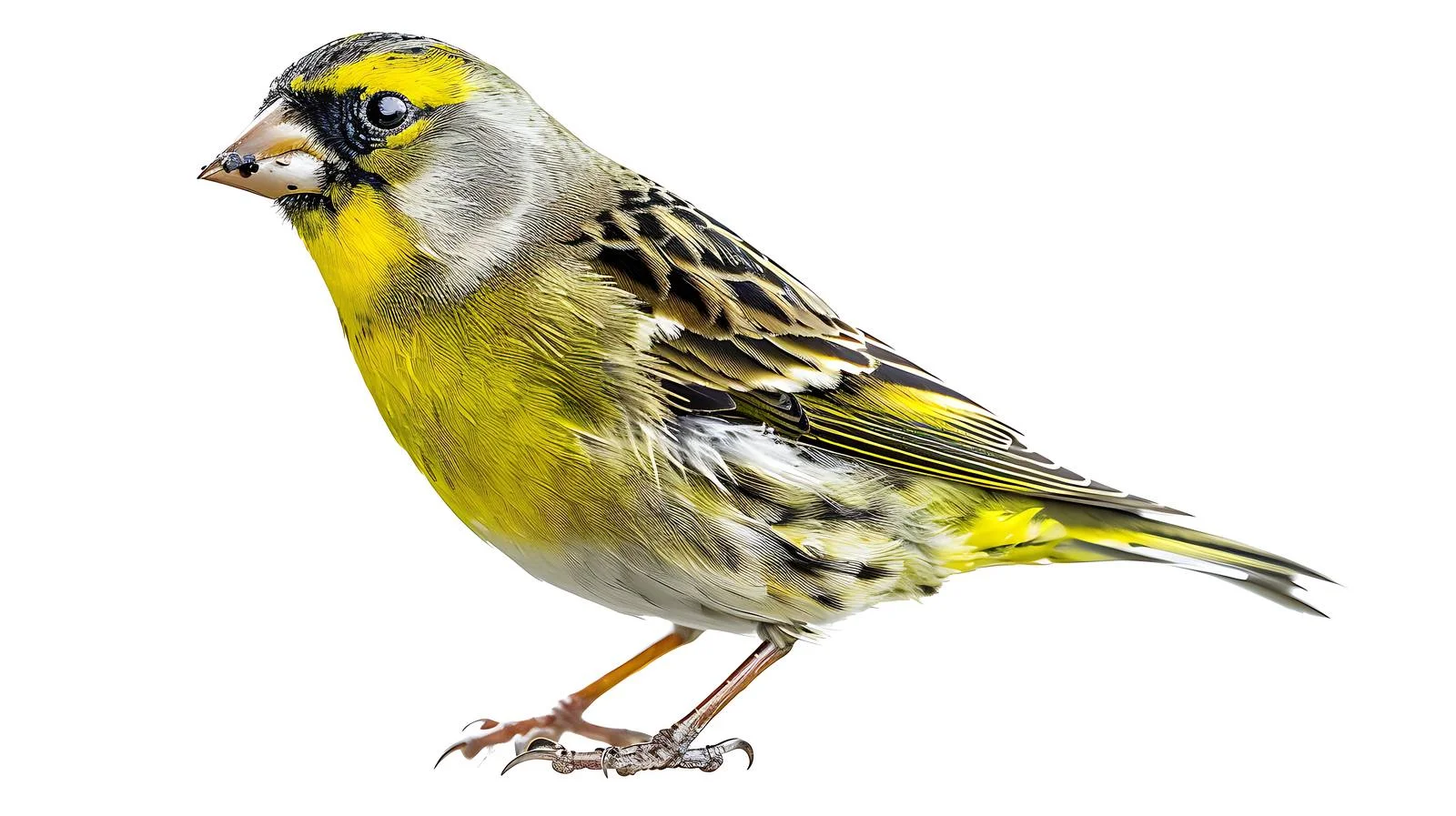 Vibrant Siskin Bird Close-Up on White — free download from Dotvec