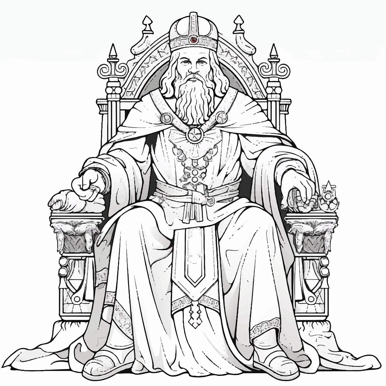 Sisoes the Great Byzantine Style Coloring Page – free childrens activities image from Dotvec