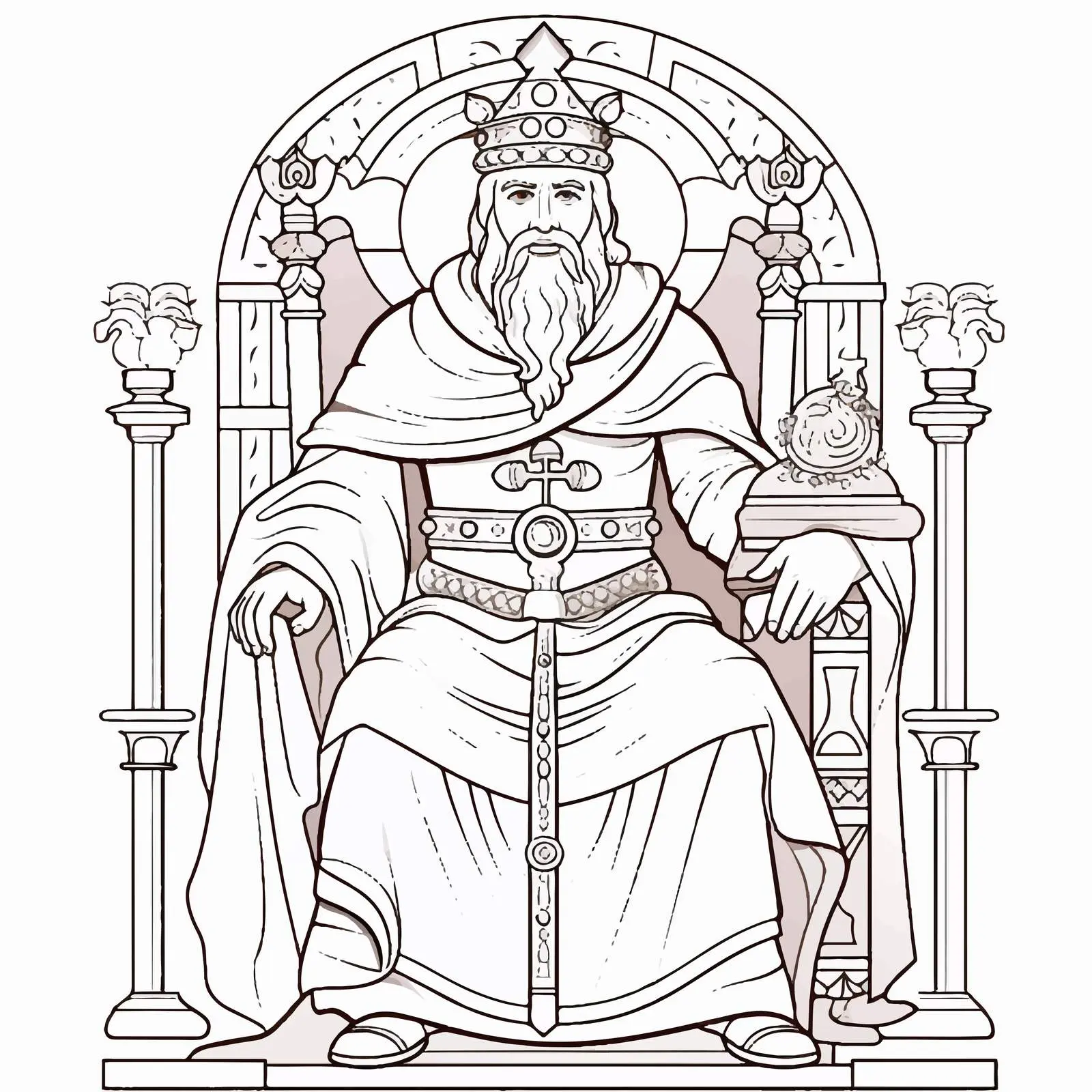 Sisoes the Great Byzantine Style Coloring Page – free art for home image from Dotvec