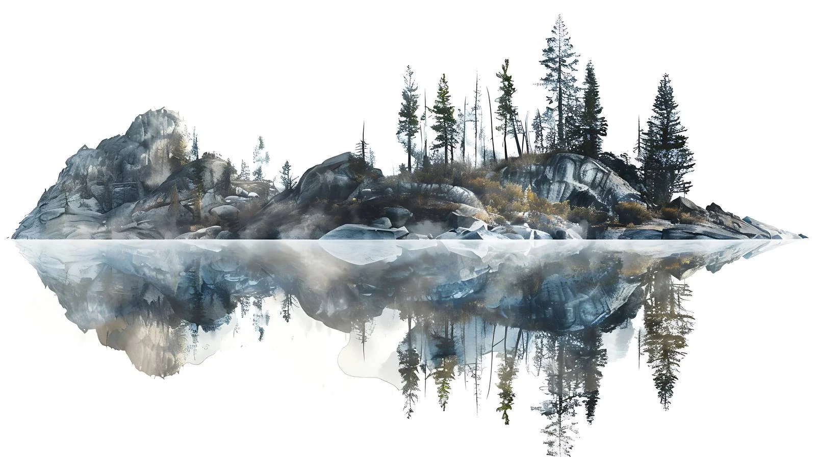 Sister Lake Isolated on White Background — free download from Dotvec