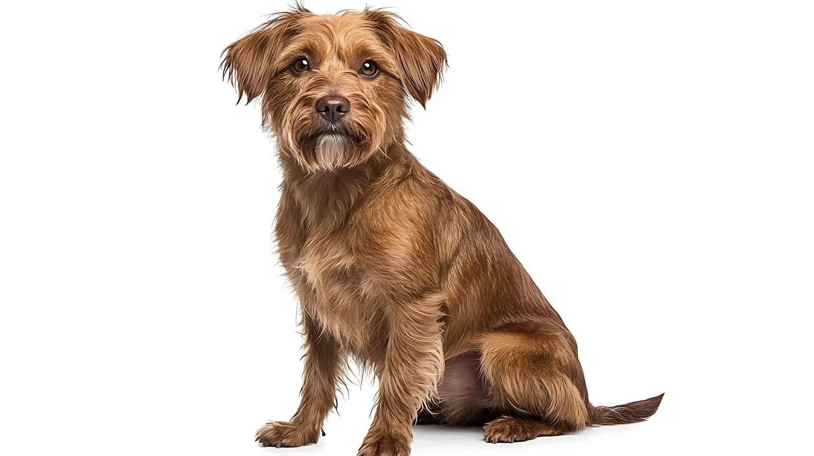 Expressive Sitting Korthals Griffon Dog — free download from Dotvec
