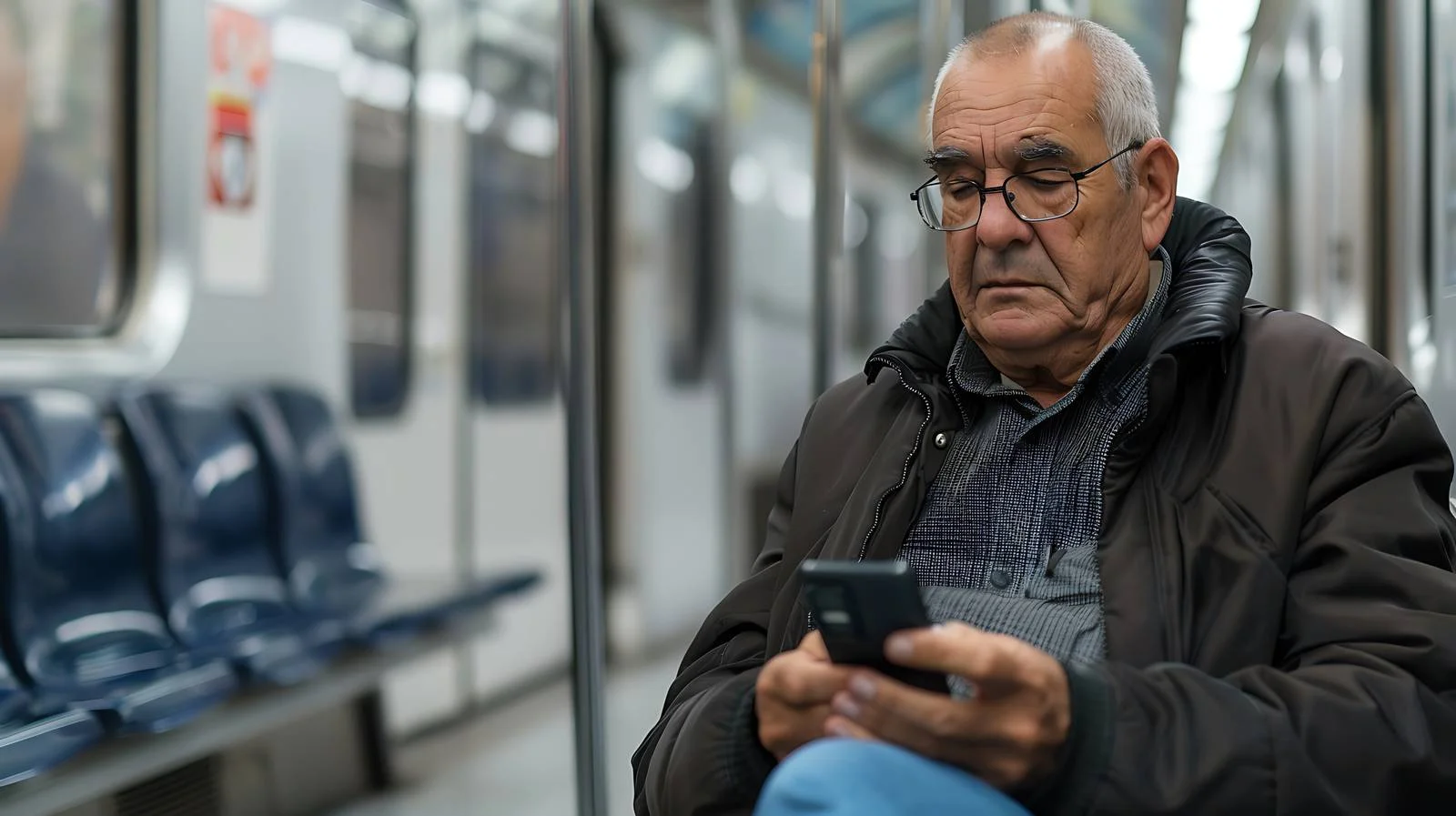 Observing Middle-Aged Man in Subway Platform — free download from Dotvec