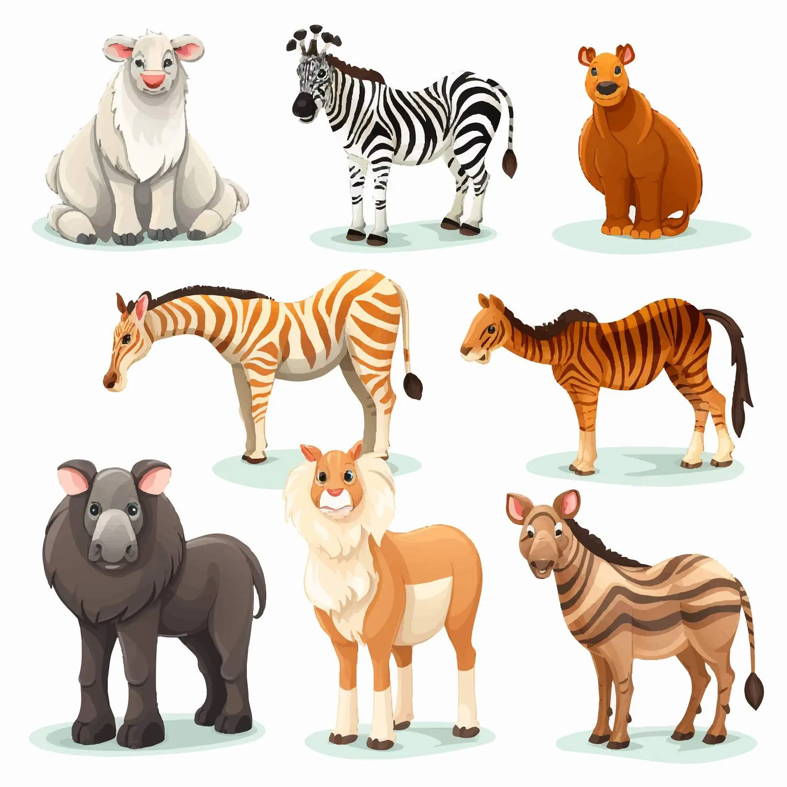 Rare Cartoon Animals Vector Collection — free download from Dotvec
