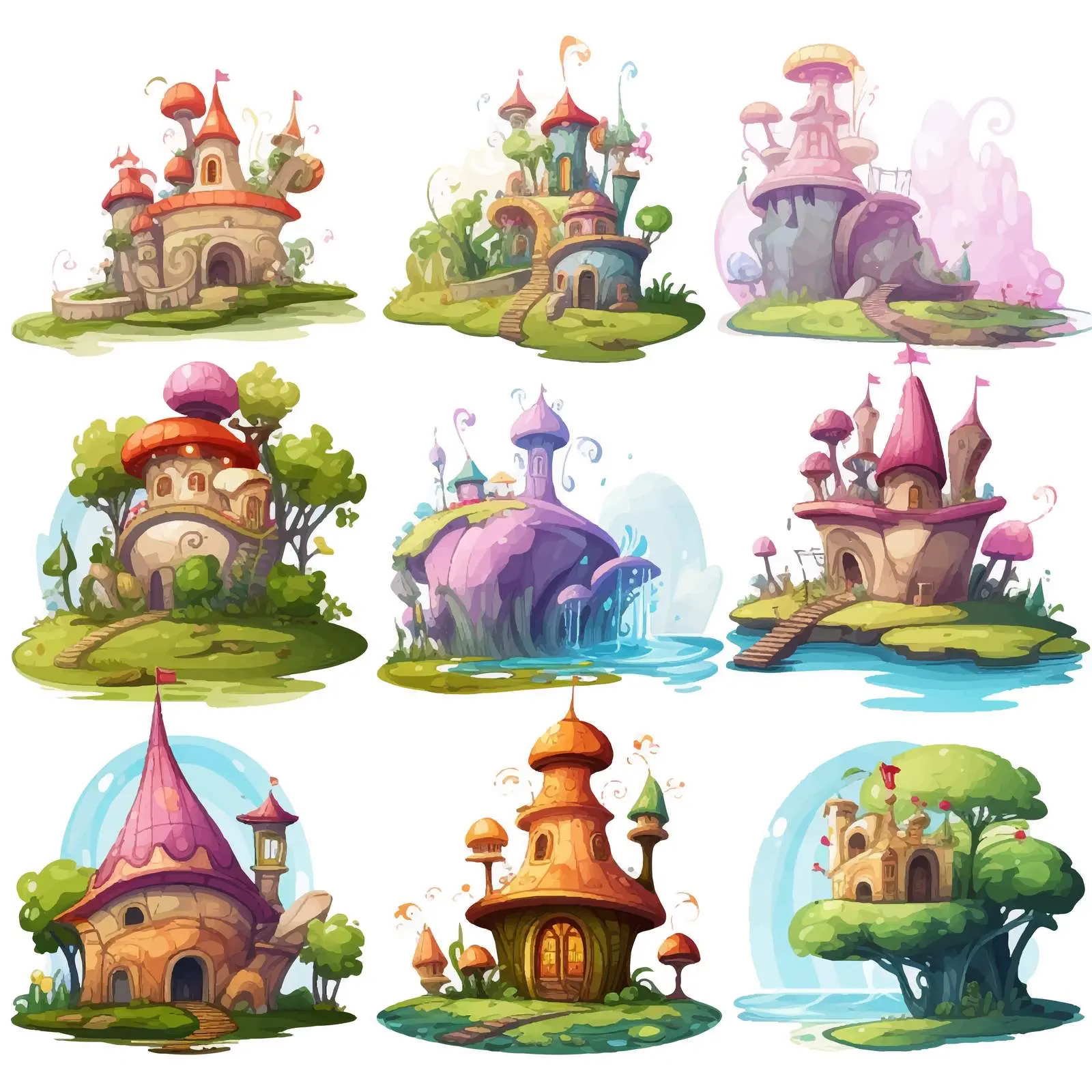 Fantasy World Scenes with Enchanted Places — free download from Dotvec