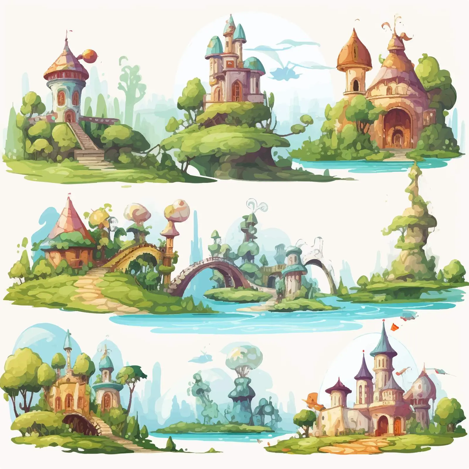 Six Unique Fantasy World Scenes and Places – free magical realms image from Dotvec
