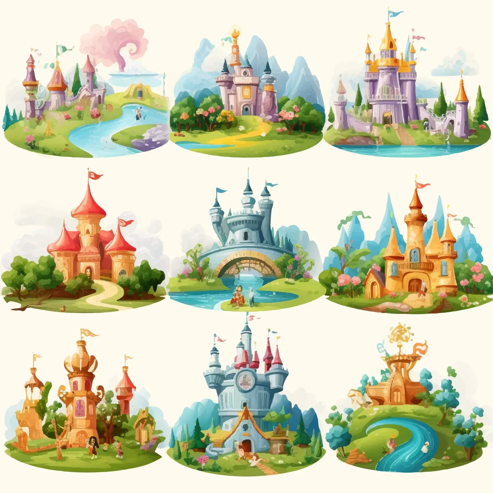 Diverse Fantasy Scenes with Enchanting Locations — free download from Dotvec