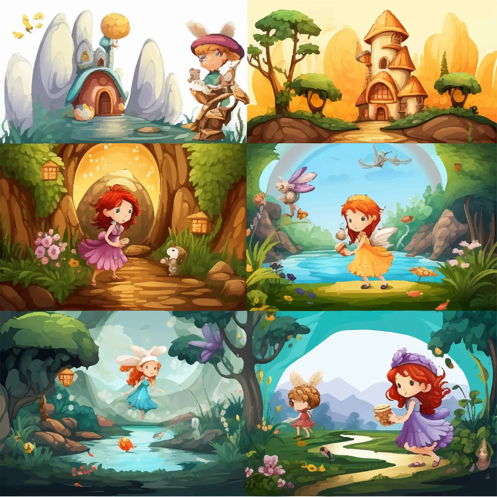 Six Unique Nature Scenes in Fantasy World — free download from Dotvec