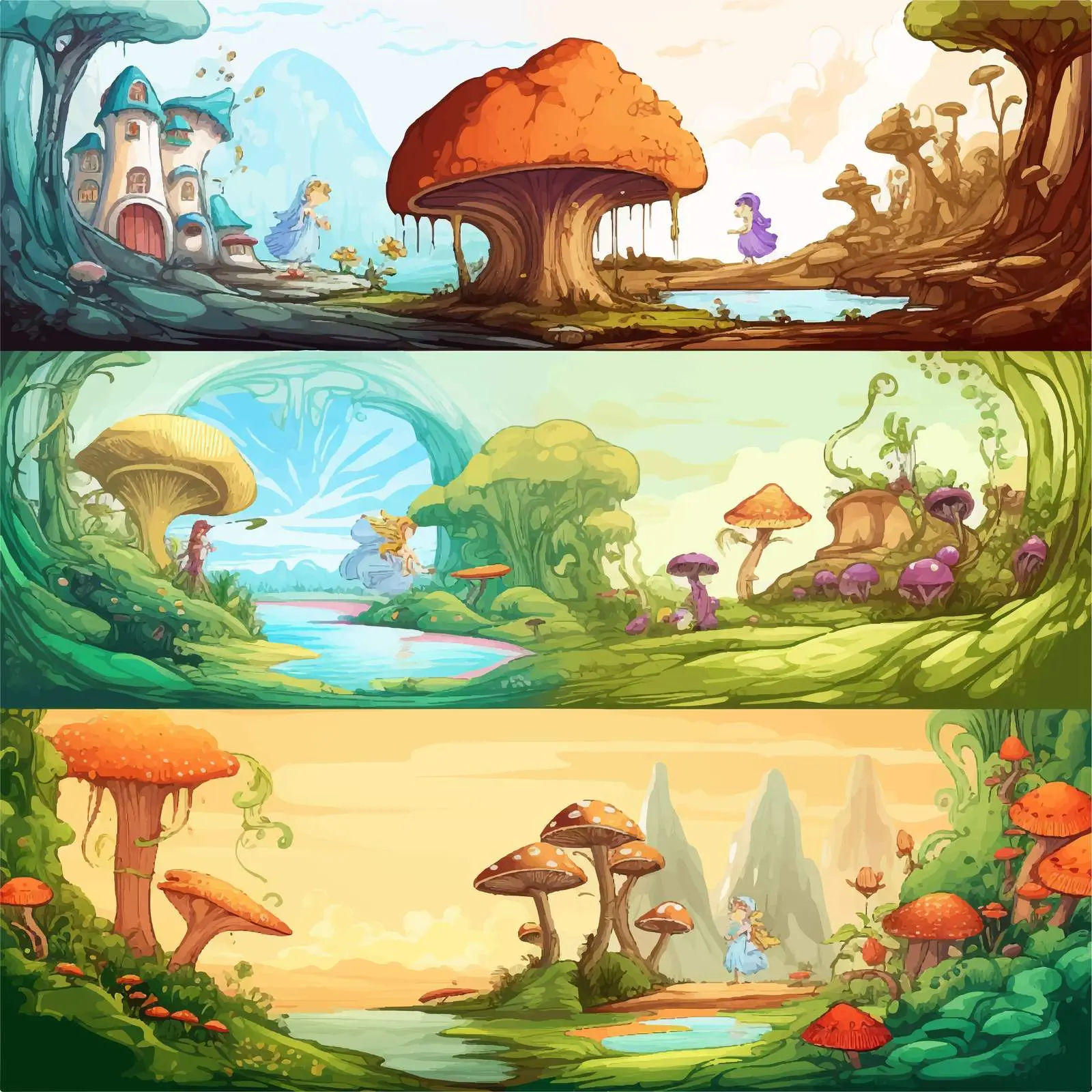 Scenes from a Fantasy Nature World — free download from Dotvec