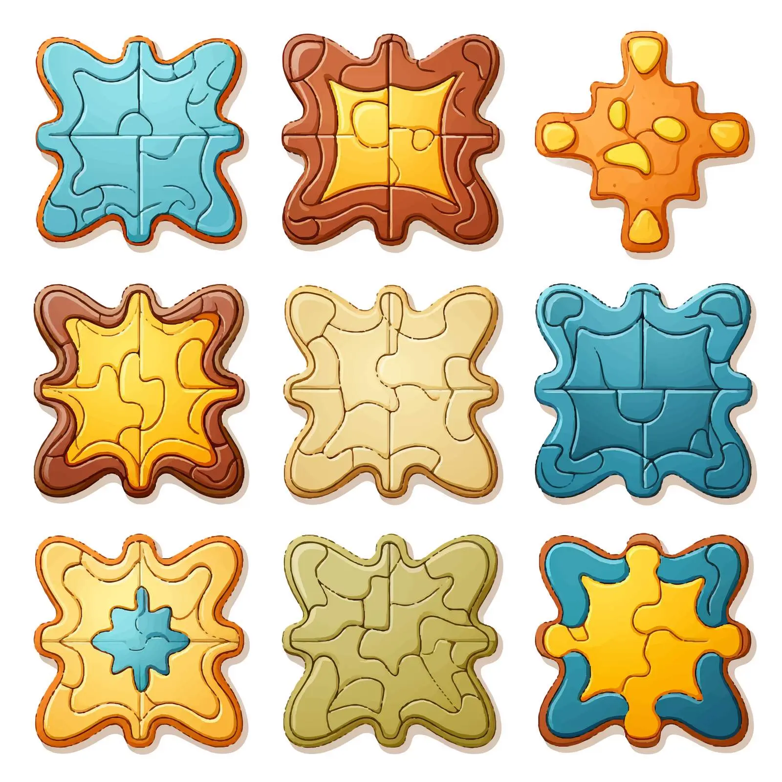 Puzzle Game Templates Vector Graphics Collection – free game layout image from Dotvec