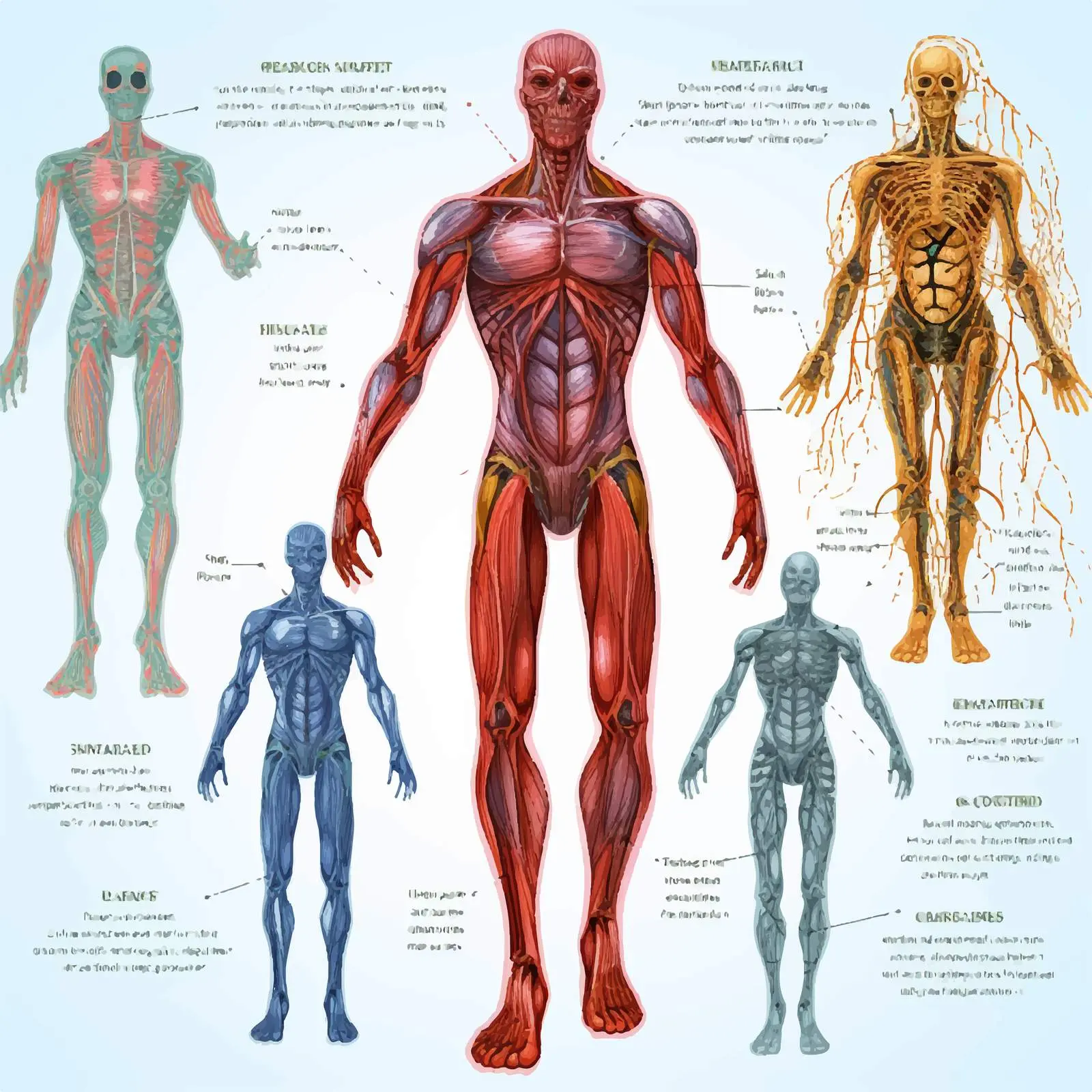 Six Main Human Body Systems Illustration — free download from Dotvec