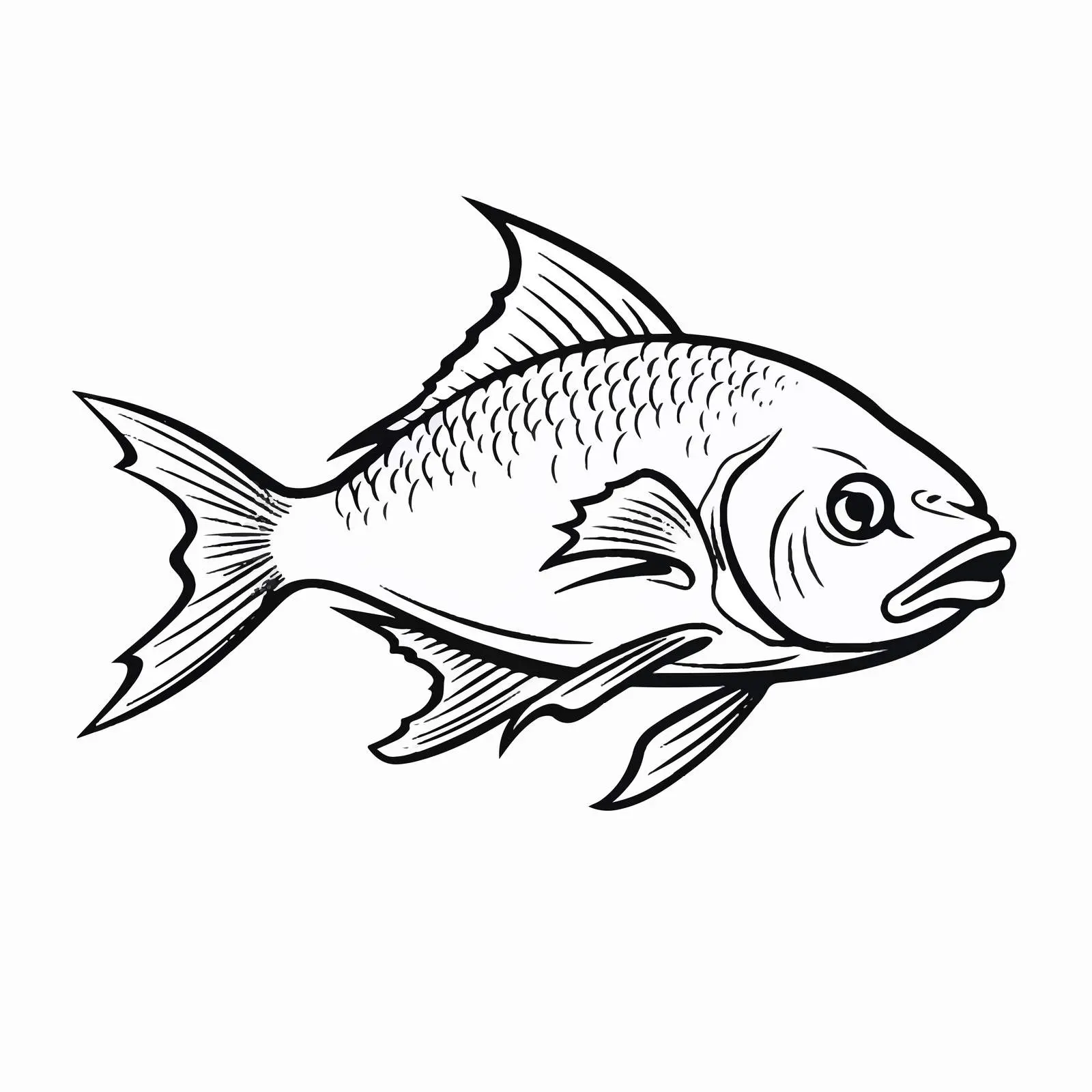 Outline Vector Illustration of Skate Fish — free download from Dotvec