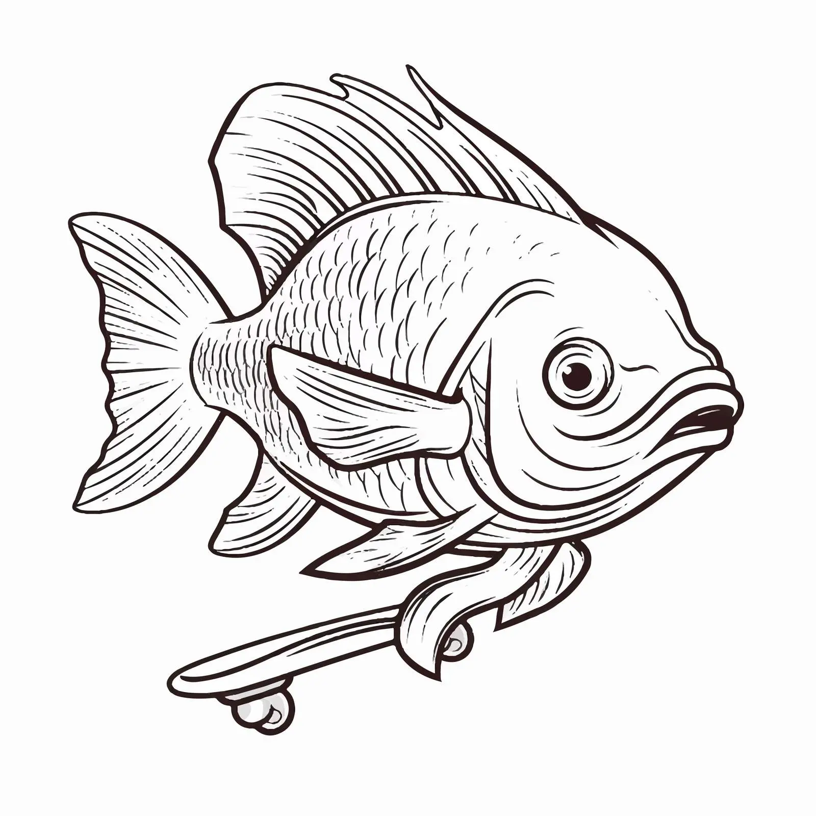 Skate Fish Outline Vector Illustration — free download from Dotvec
