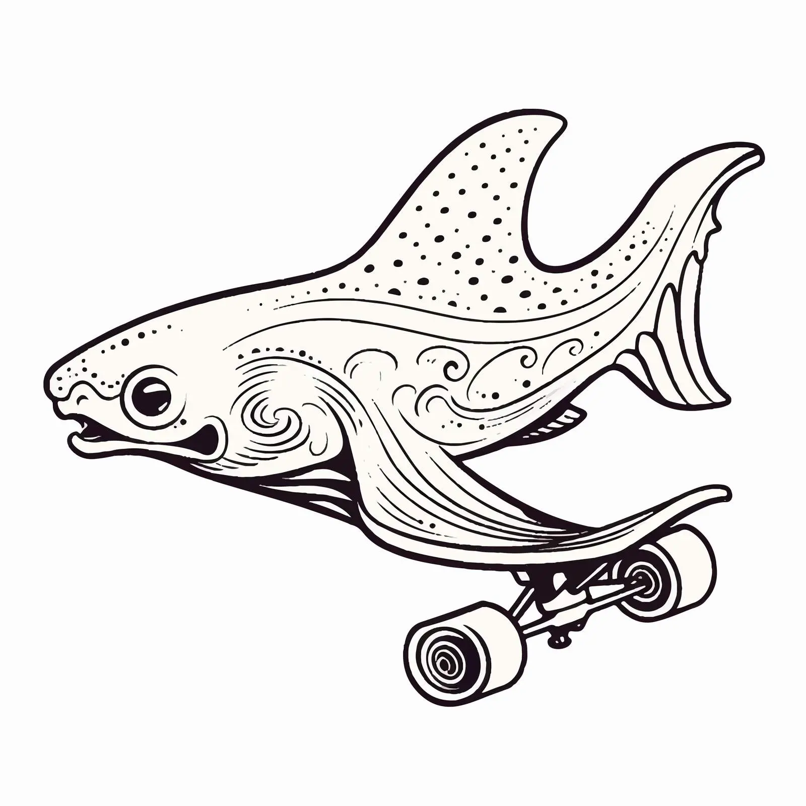 Skate Fish Outline Vector Illustration – free marine biodiversity image from Dotvec