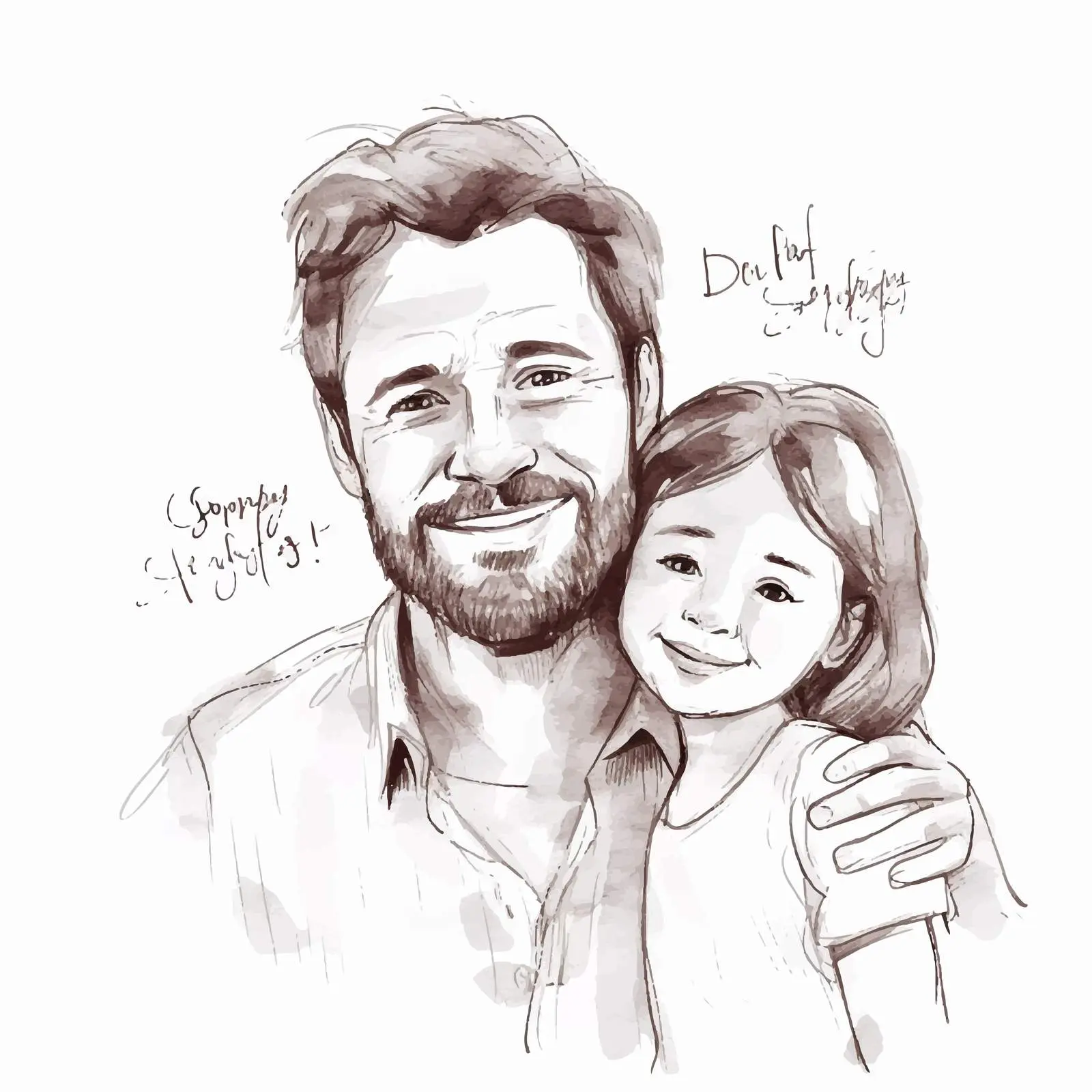 Father and Daughter Happy Father's Day Card Vector — free download from Dotvec