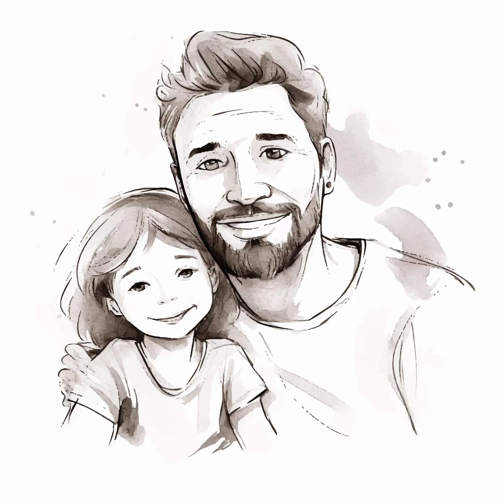 Father and Daughter Holiday Card for Father's Day — free download from Dotvec