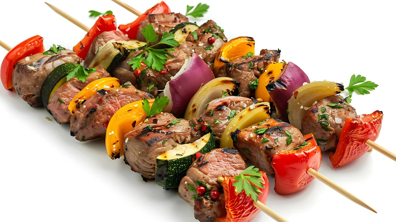 Grilled skewers with meat and veggies — free download from Dotvec