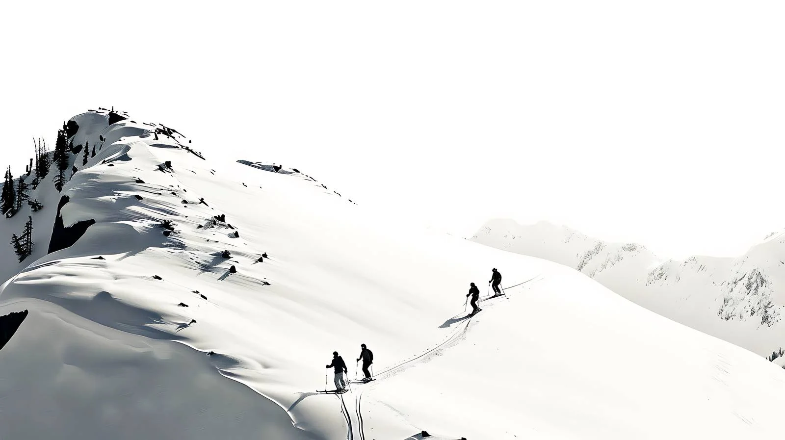 Skiers Make Way Up Mountain Summit — free download from Dotvec