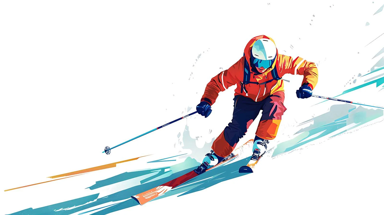 Skiing Activity on White Background — free download from Dotvec
