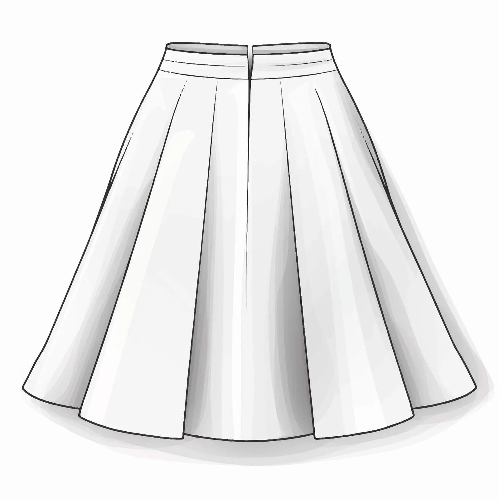 Vector Skirt Line Illustration on White Background — free download from Dotvec
